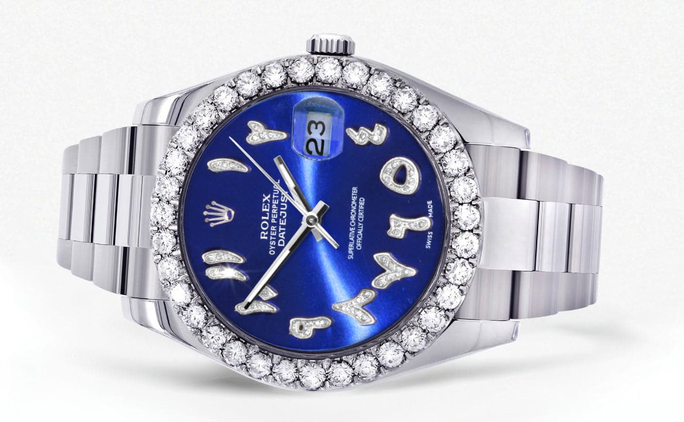 Rolex Datejust II Watch | 41 MM | Custom Blue Arabic Dial | Oyster Band - Image 2
