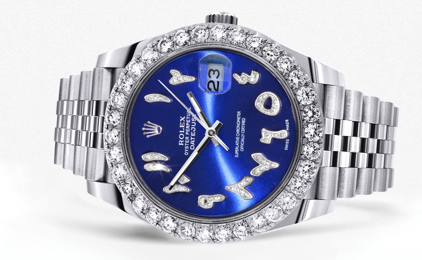 Rolex Datejust 41 Watch | 41 MM | Custom Blue Arabic Diamond Dial | Jubilee Band - Image 2