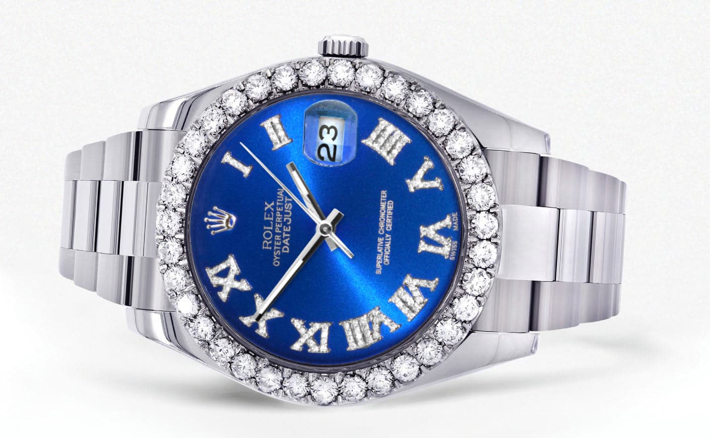 Rolex Datejust II Watch | 41 MM | Custom Blue Roman Dial | Oyster Band - Image 2