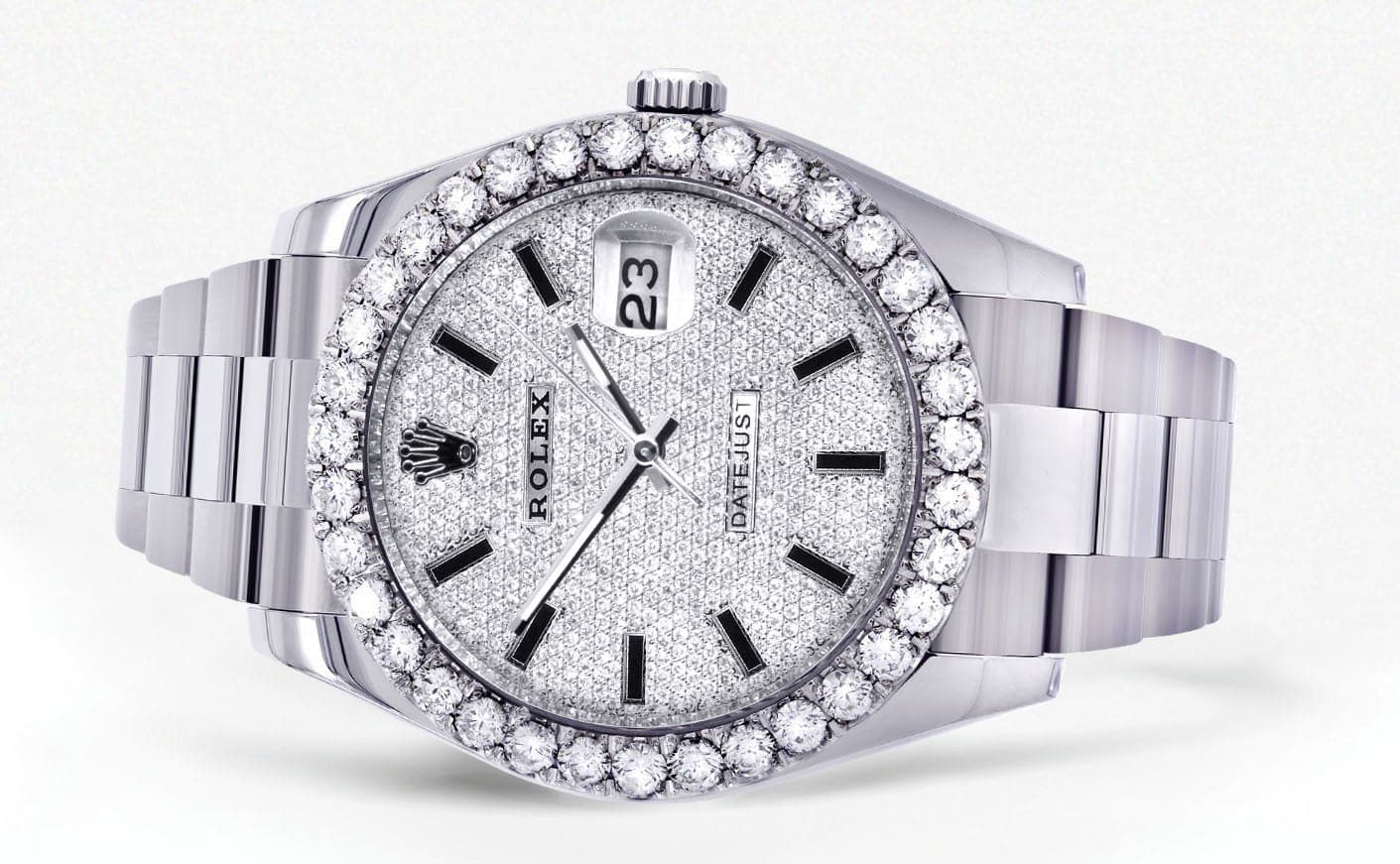 Rolex Datejust II Watch | 41 MM | Custom Full Diamond Dial | Oyster Band - Image 2