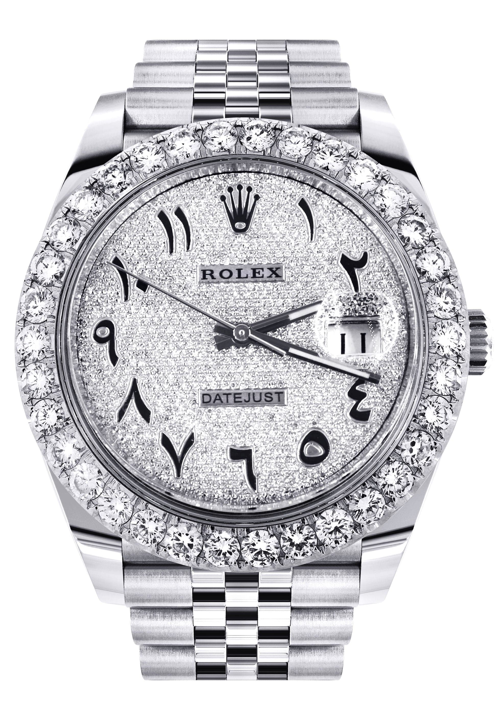 Rolex Datejust 41 Watch | 41 MM | Custom Full Arabic Diamond Dial | Jubilee Band