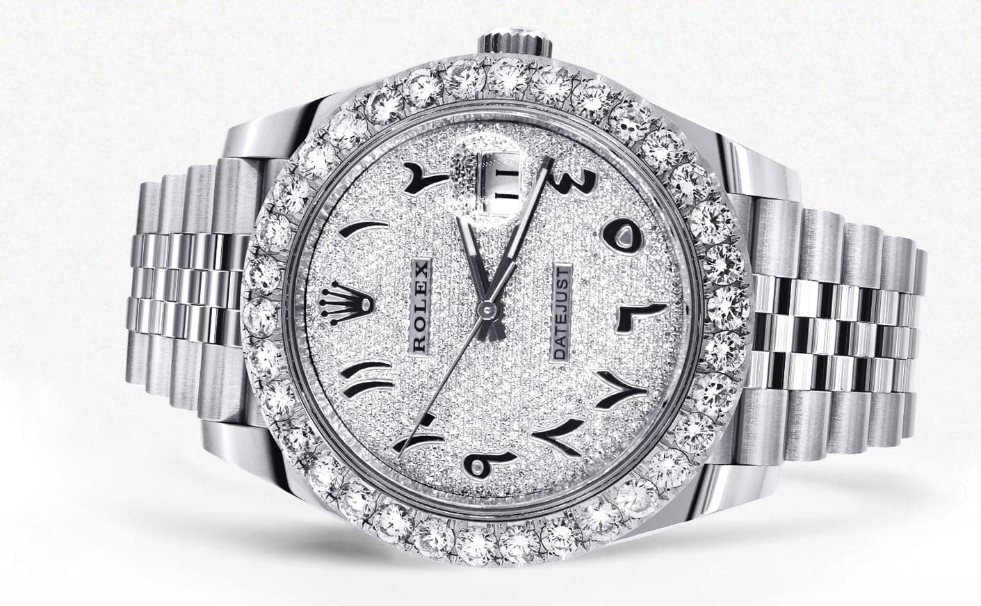 Rolex Datejust 41 Watch | 41 MM | Custom Full Arabic Diamond Dial | Jubilee Band - Image 2