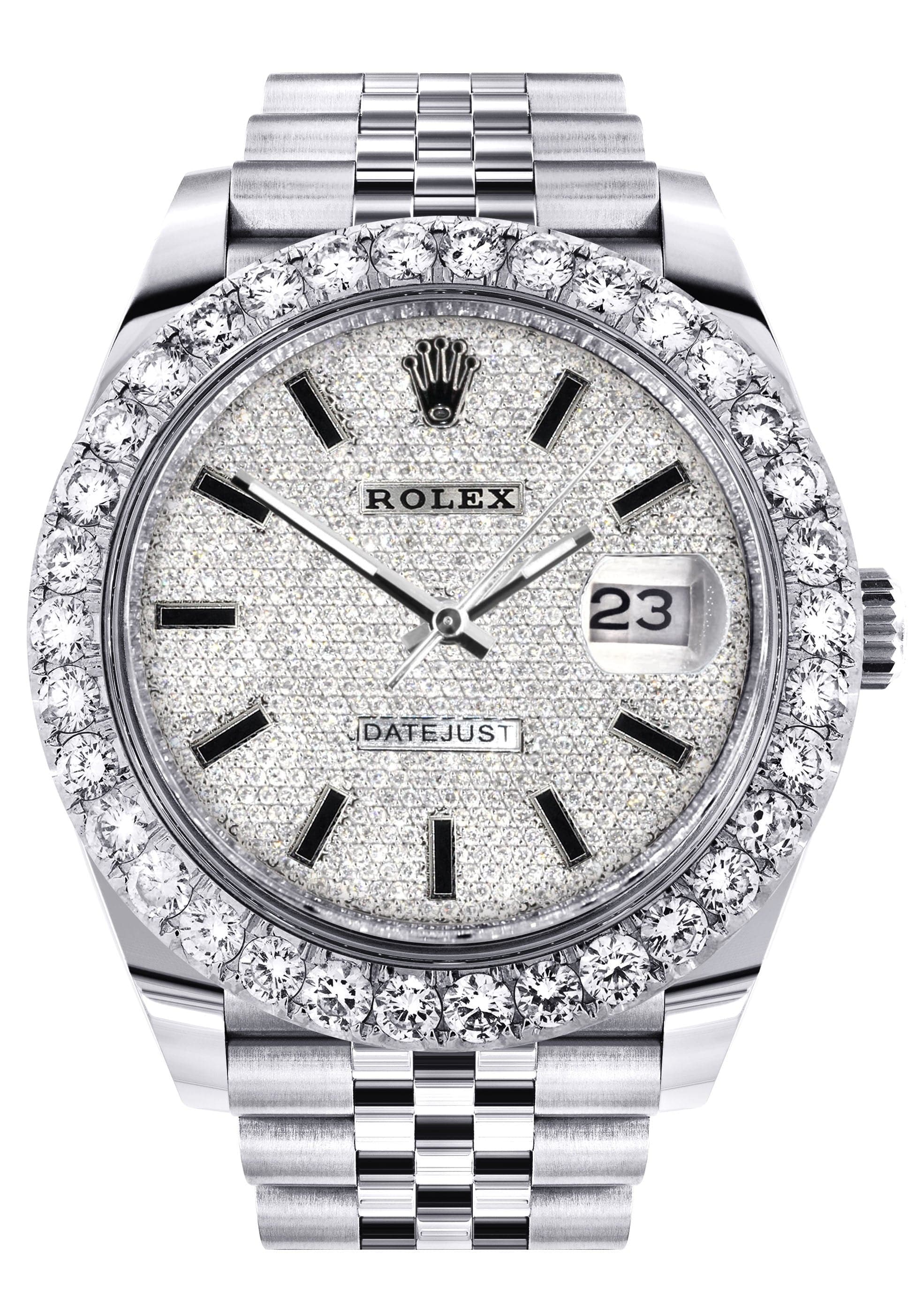 Rolex Datejust 41 Watch | 41 MM | Custom Full Diamond Dial | Jubilee Band