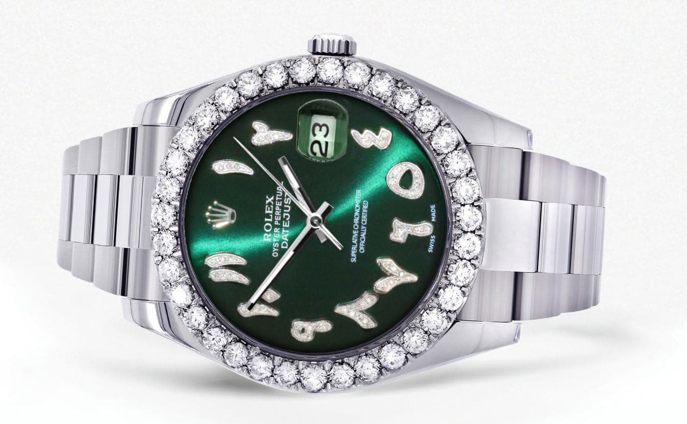 Rolex Datejust II Watch | 41 MM | Custom Green Arabic Dial | Oyster Band - Image 2