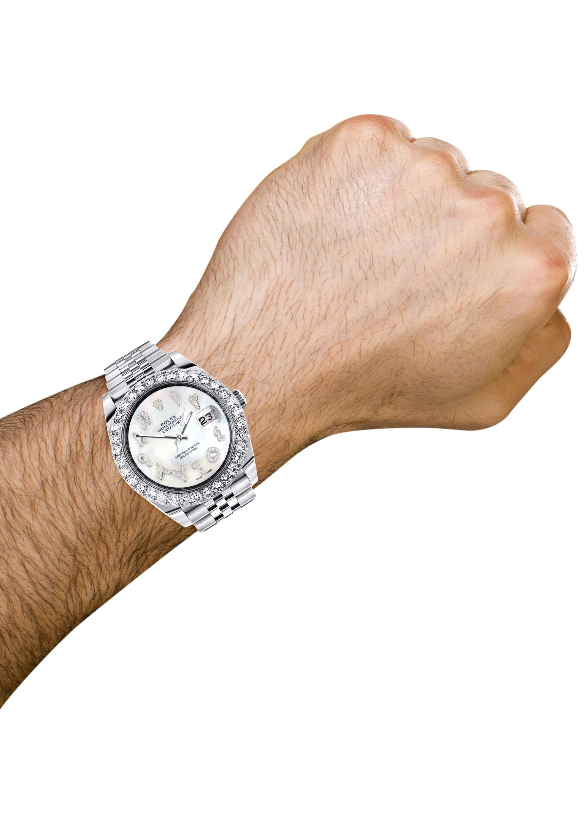 Rolex Datejust 41 Watch | 41 MM | Custom Mother of Pearl Arabic Diamond Dial | Jubilee Band - Image 4
