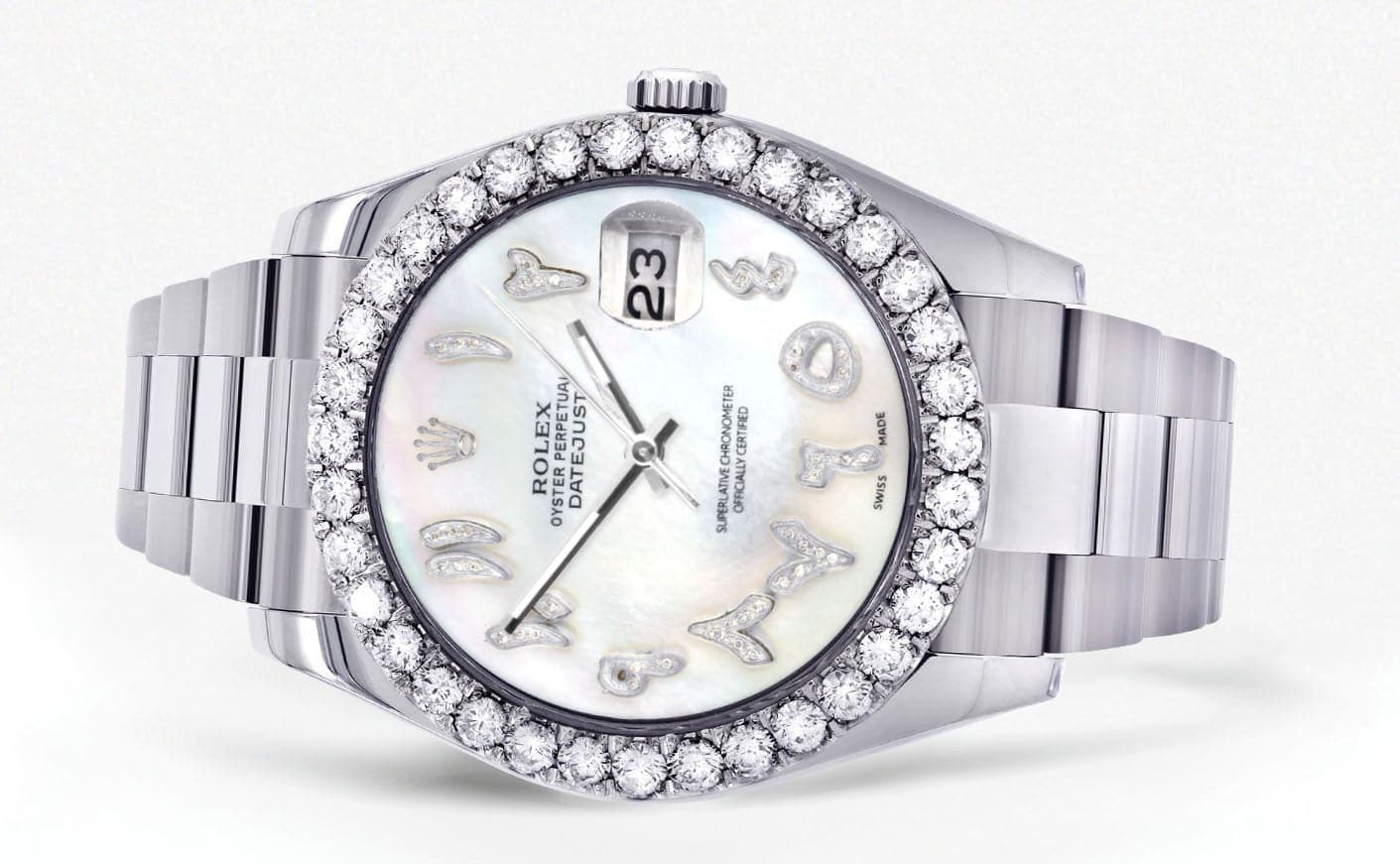 Rolex Datejust II Watch | 41 MM | Custom Pearl Arabic Dial | Oyster Band - Image 2