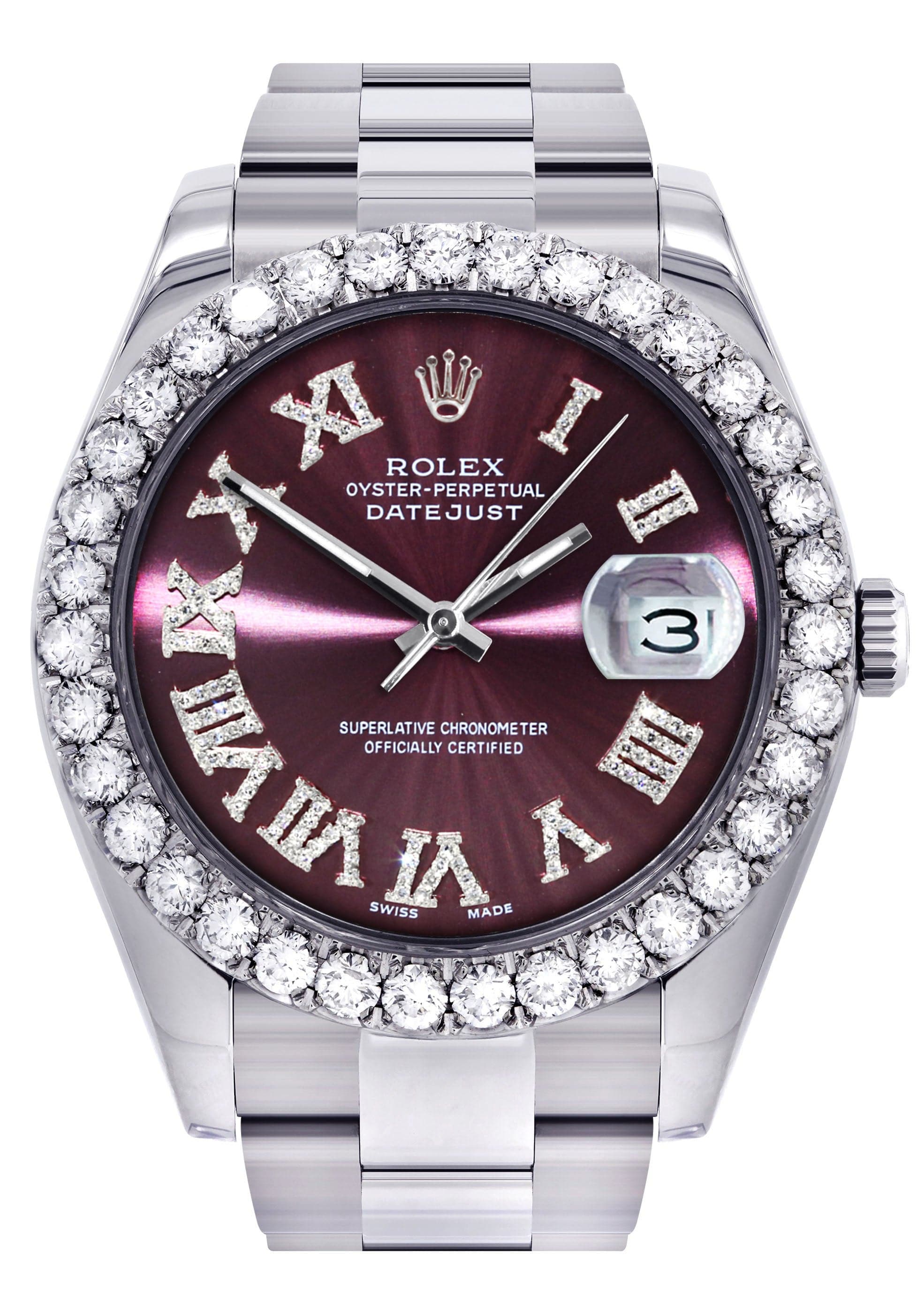 Rolex Datejust II Watch | 41 MM | Custom Purple Roman Dial | Oyster Band