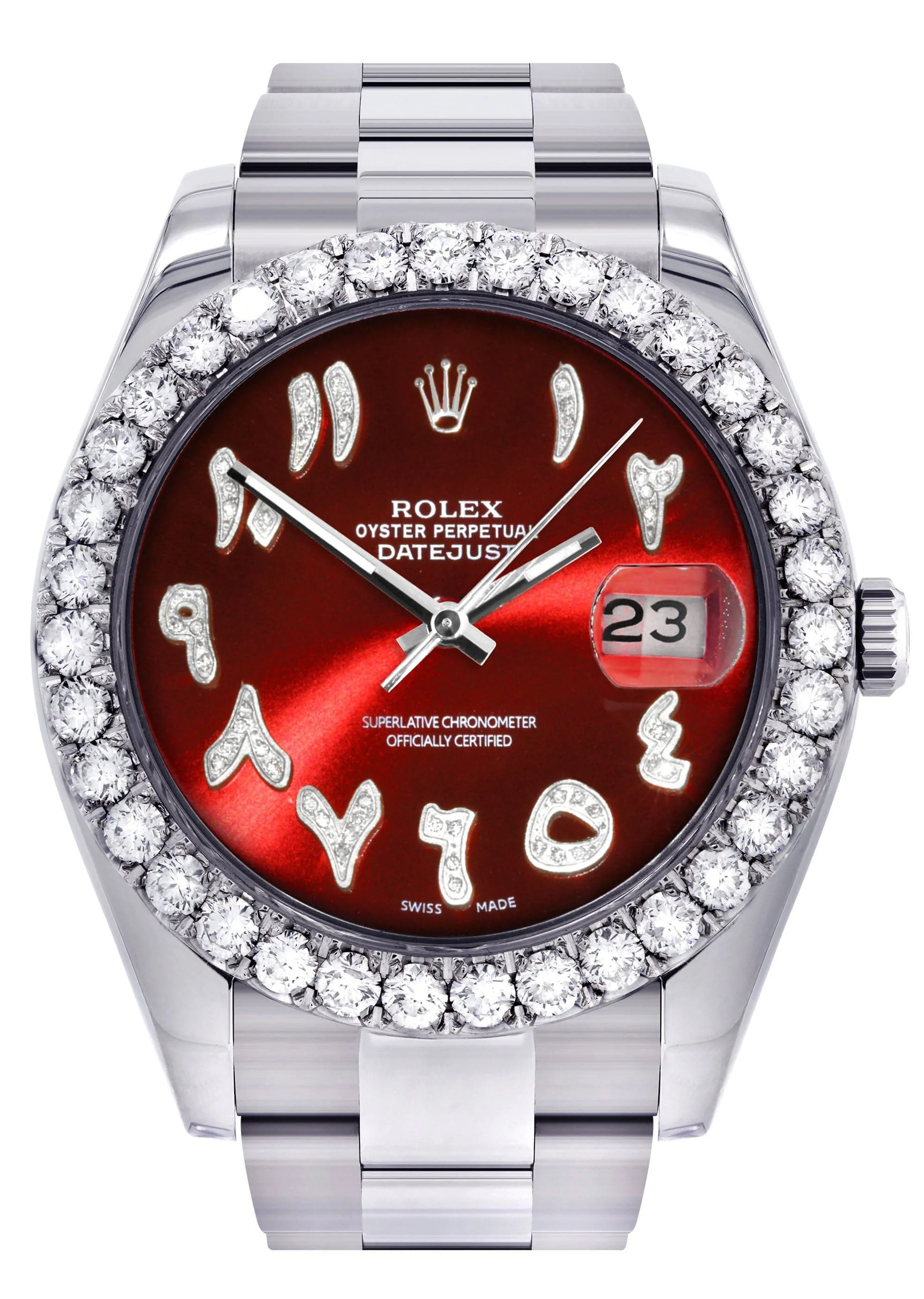 Rolex Datejust II Watch | 41 MM | Custom Red Arabic Dial | Oyster Band