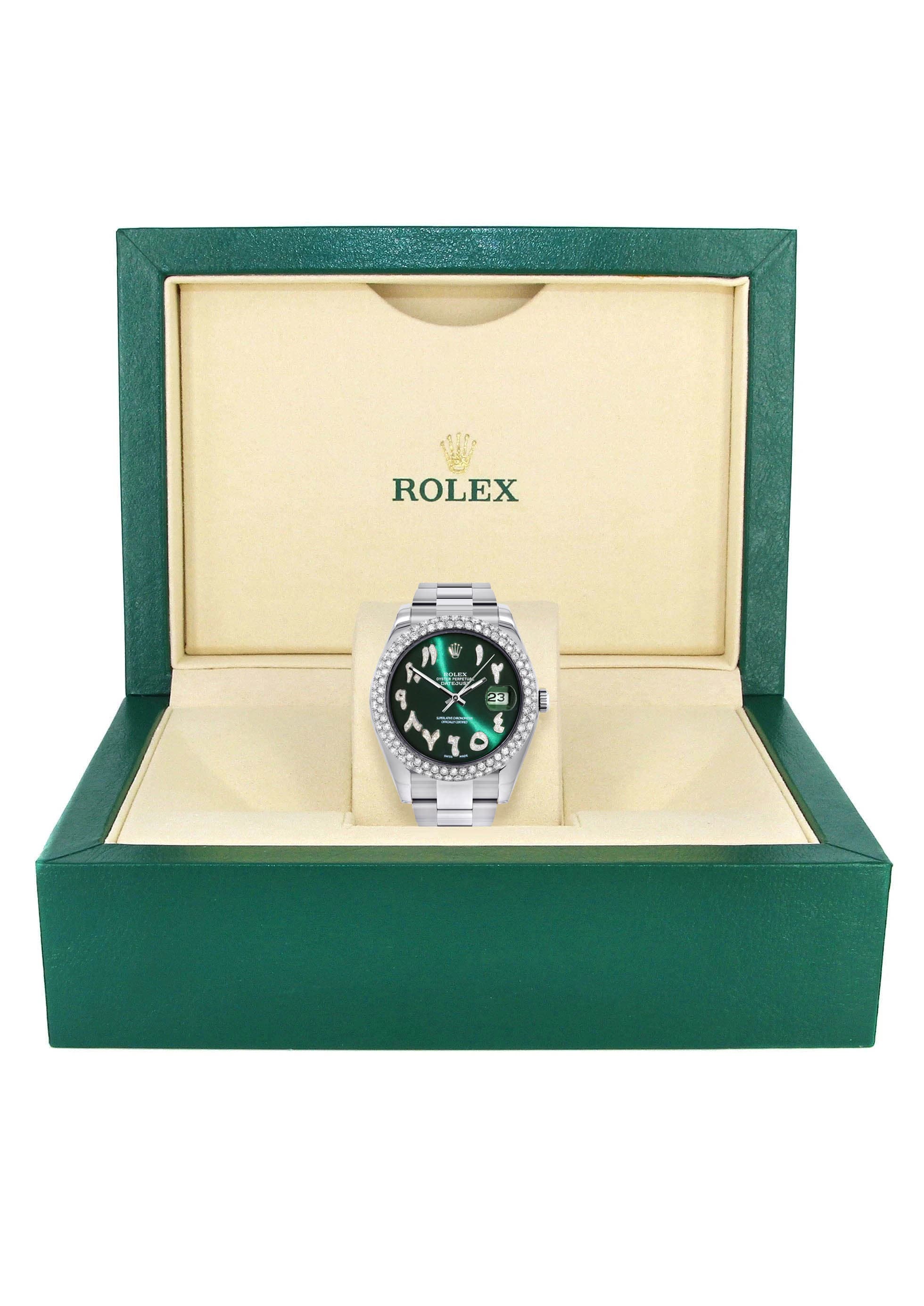 Rolex Datejust II Watch | 41 MM | Green Arabic Numeral Dial | Two Row | Oyster Band - Image 6