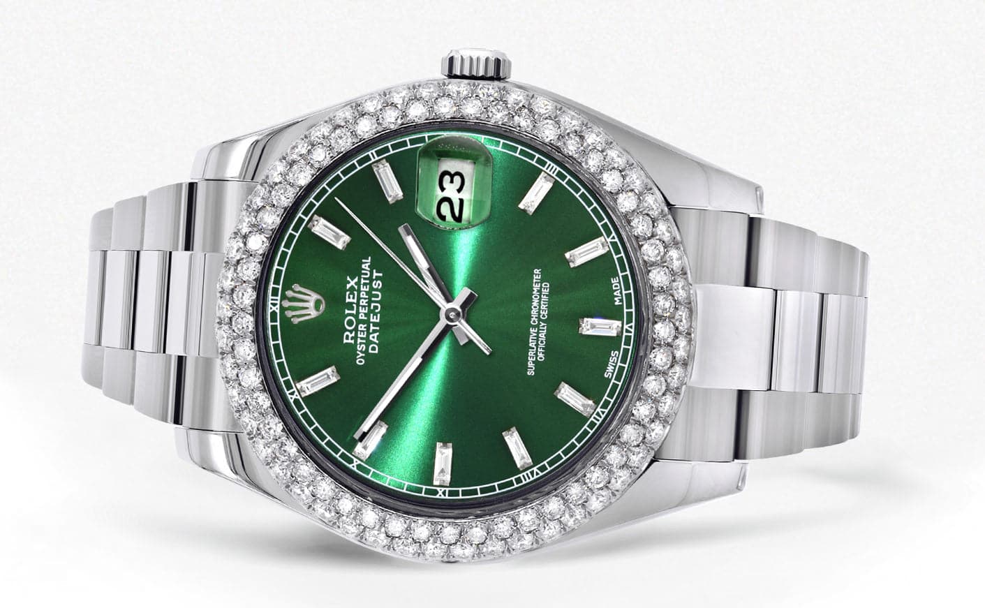 Rolex Datejust II Watch | 41 MM | Green Dial | Two Row | Oyster Band - Image 2