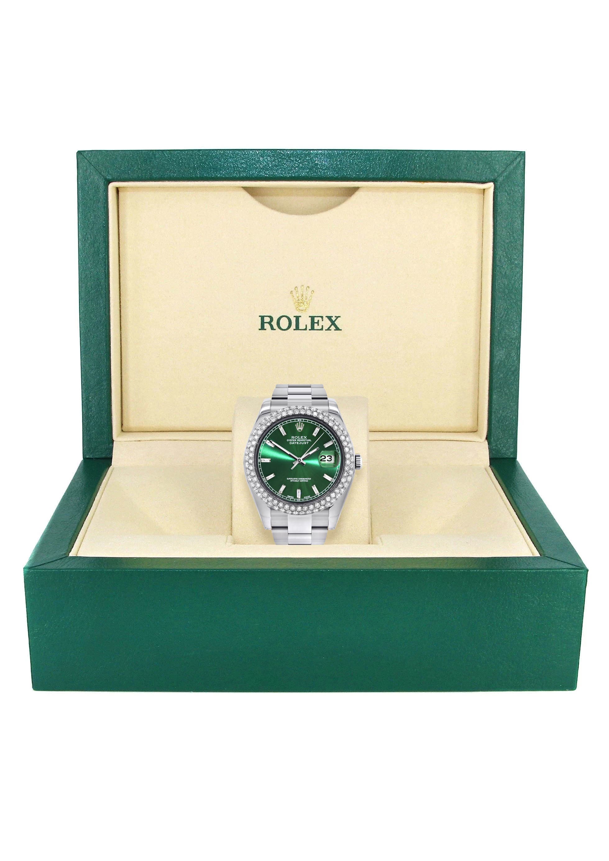 Rolex Datejust II Watch | 41 MM | Green Dial | Two Row | Oyster Band - Image 6