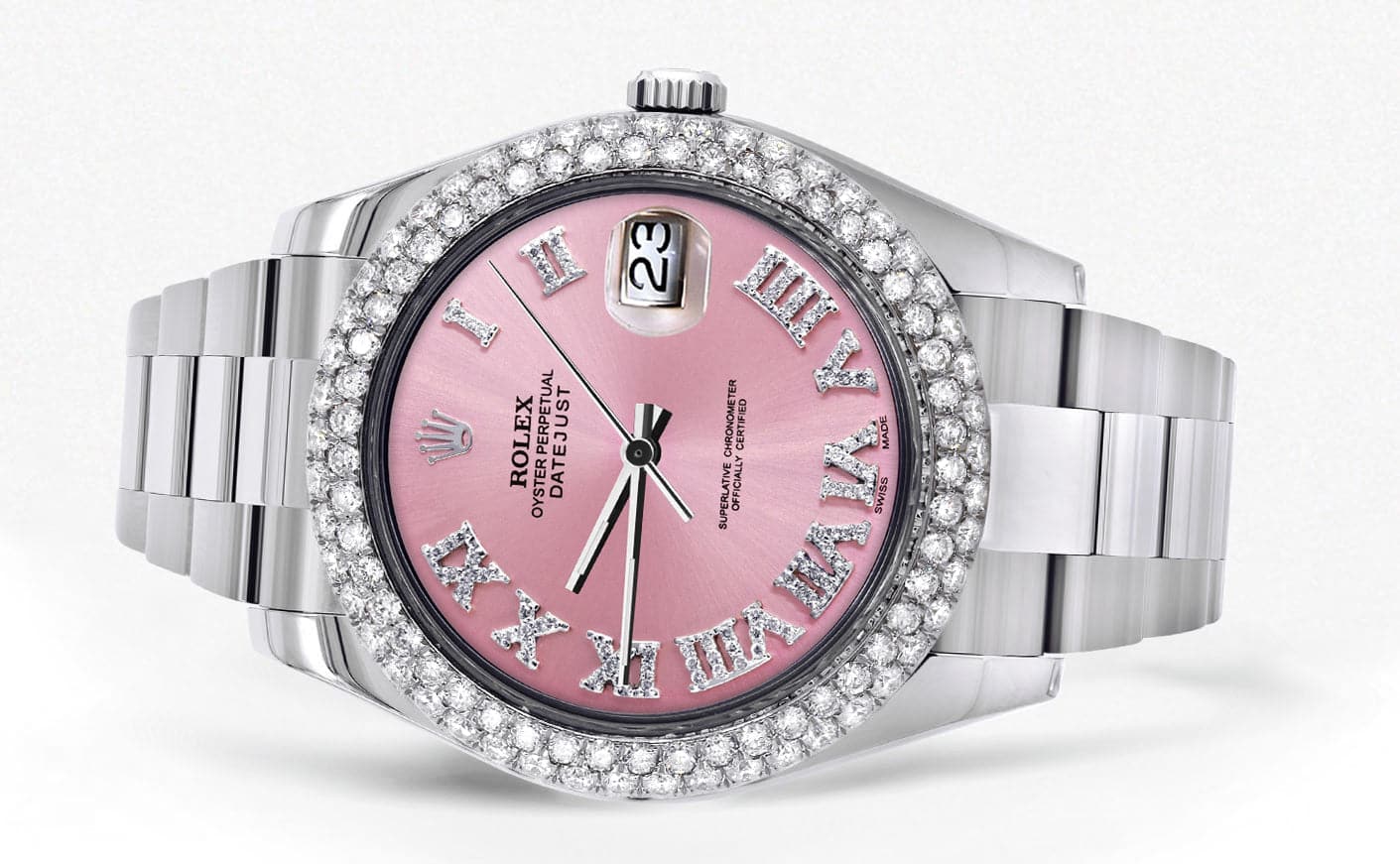 Rolex Datejust II Watch | 41 MM | Pink Roman Numeral Dial | Two Row | Oyster Band - Image 2