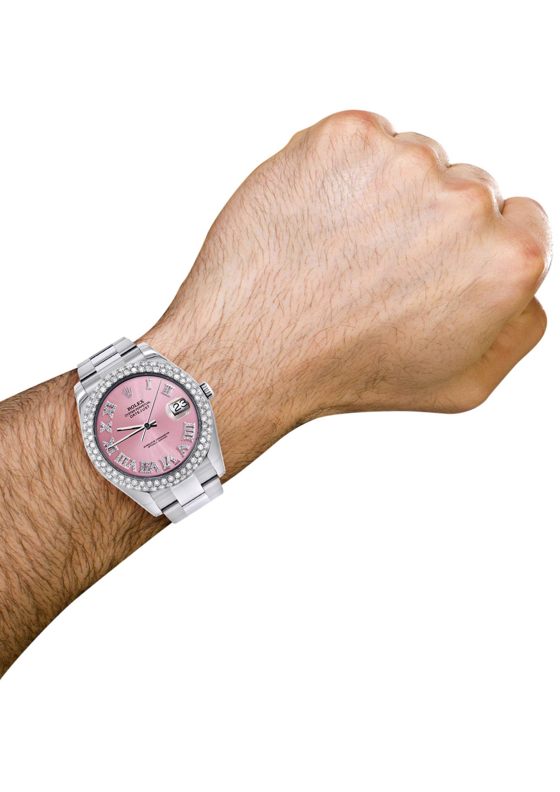 Rolex Datejust II Watch | 41 MM | Pink Roman Numeral Dial | Two Row | Oyster Band - Image 3