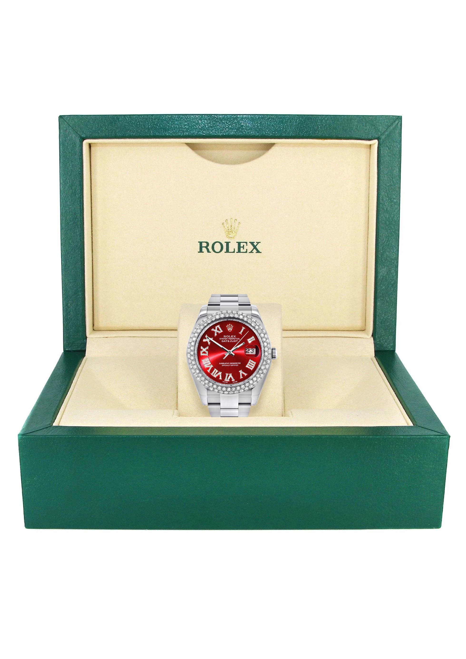 Rolex Datejust II Watch | 41 MM | Red Roman Numeral Dial | Two Row | Oyster Band - Image 7