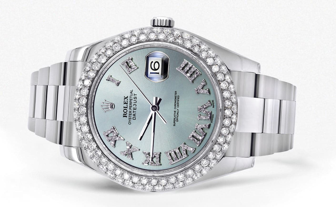Rolex Datejust II Watch | 41 MM | Turquoise Roman Numeral Dial | Two Row | Oyster Band - Image 2