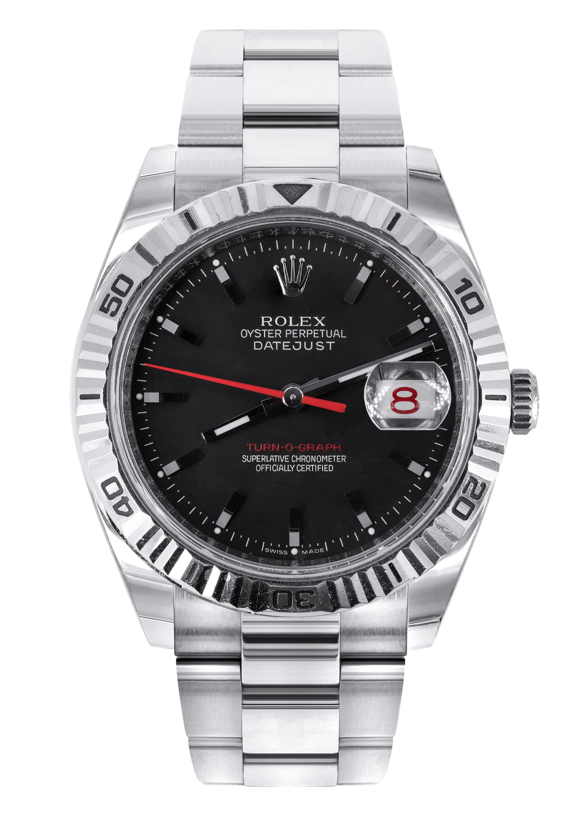 ROLEX DATEJUST TURN-O-GRAPH 36MM | OYSTER BAND FLUTED BEZEL | 116264