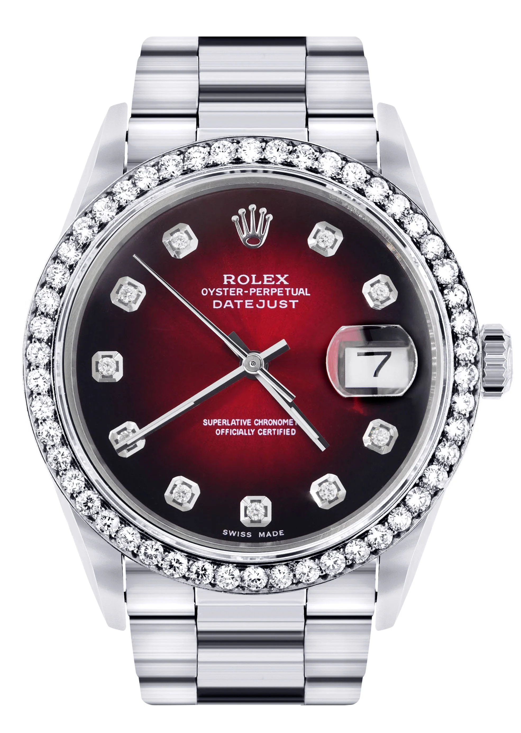 Rolex Datejust Watch | 16200 | 36MM | Red Dial | Oyster Band | Stainless Steel