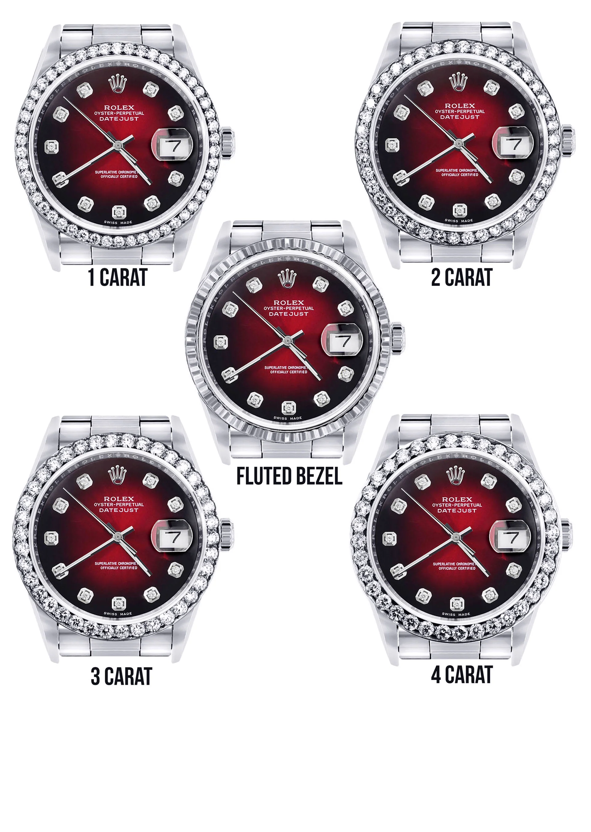 Rolex Datejust Watch | 16200 | 36MM | Red Dial | Oyster Band | Stainless Steel - Image 3