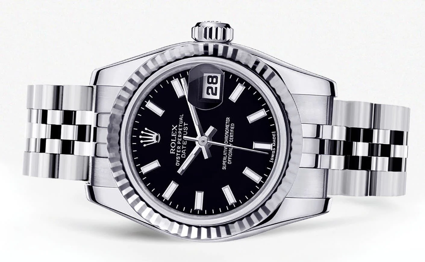 Rolex Datejust Watch For Women | Stainless Steel | 18K White Gold Fluted Bezel | 26 Mm - Image 6
