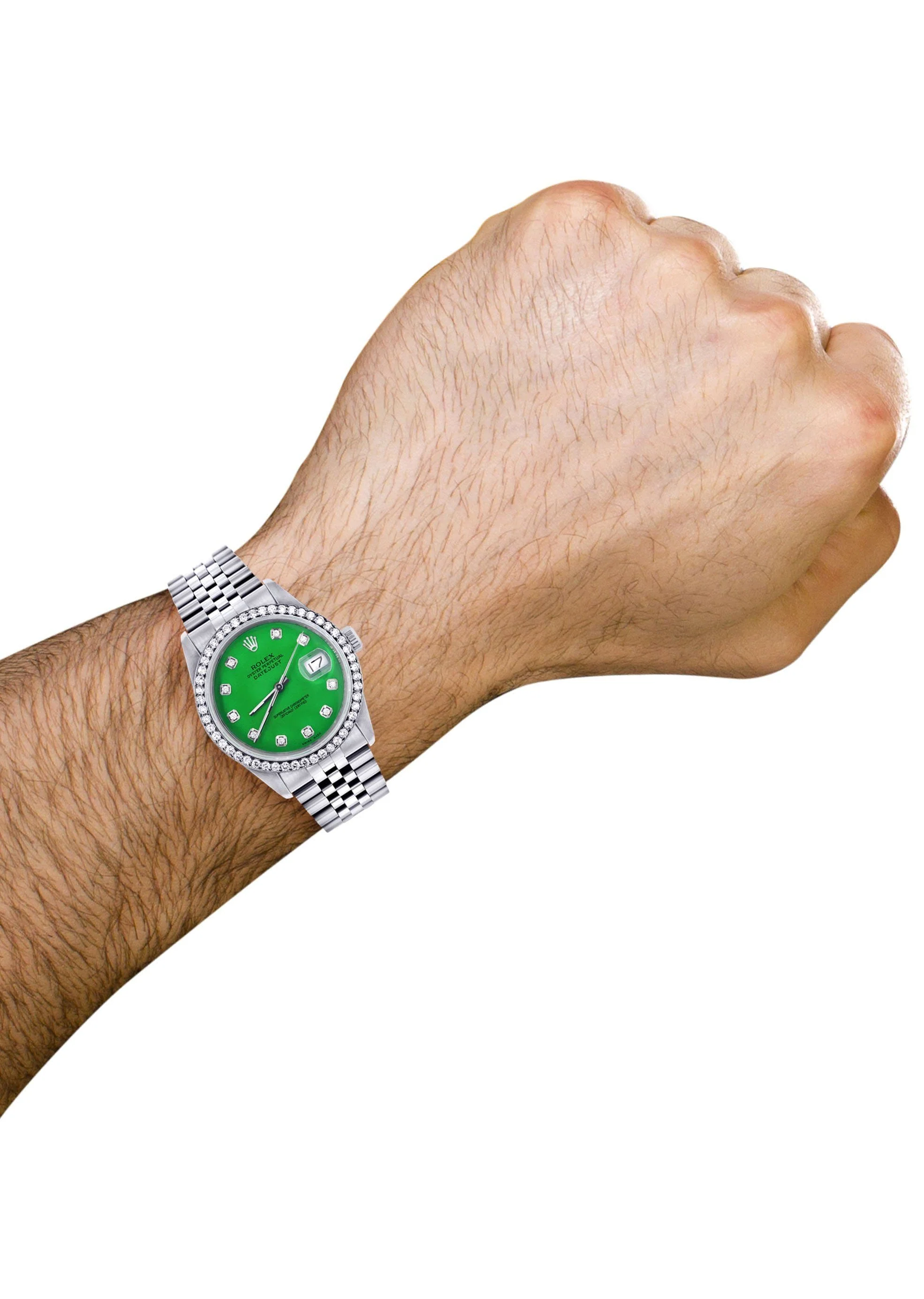 Mens Rolex Datejust Watch 16200 | 36Mm | Green Dial | Jubilee Band - Image 4