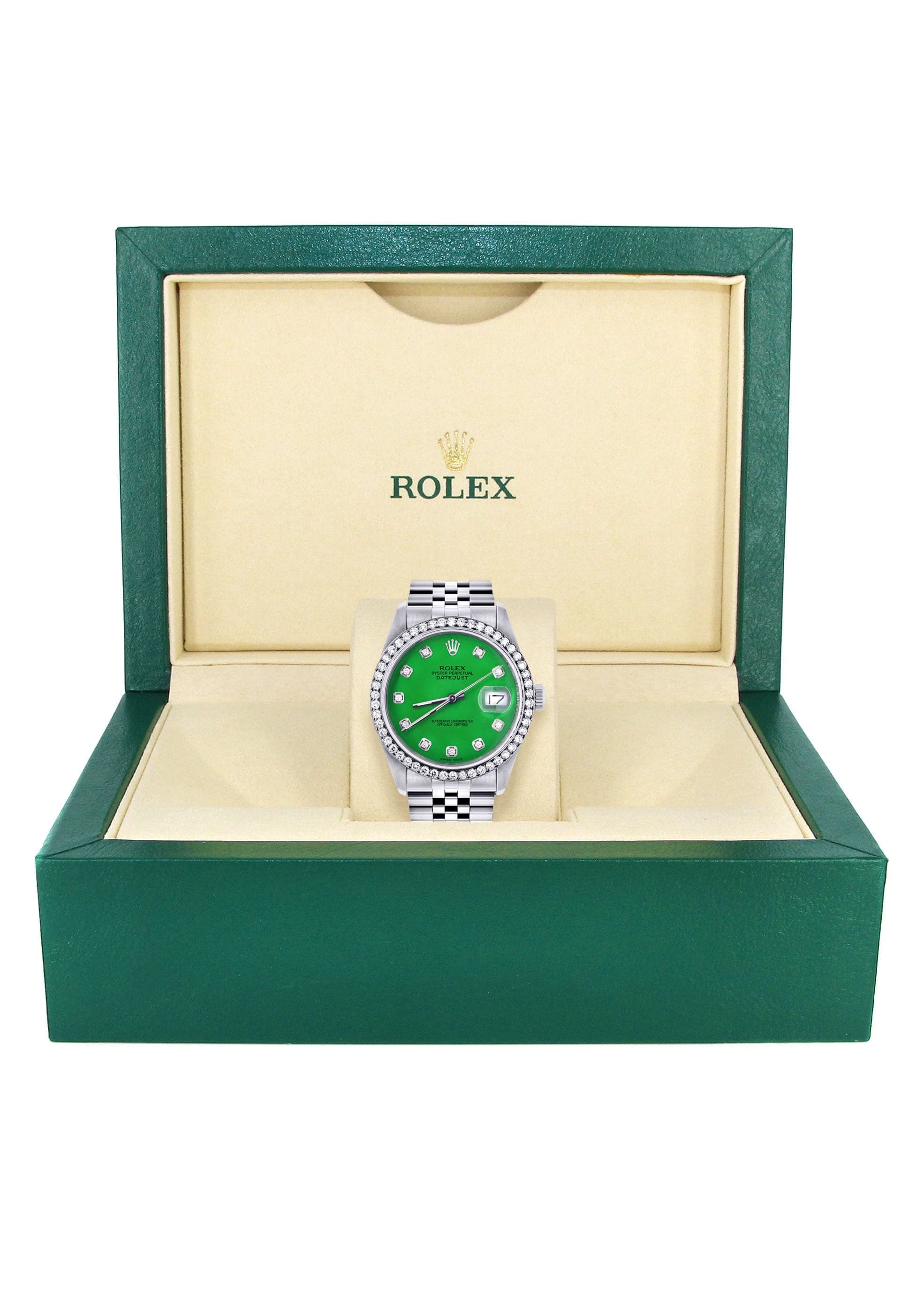 Mens Rolex Datejust Watch 16200 | 36Mm | Green Dial | Jubilee Band - Image 7