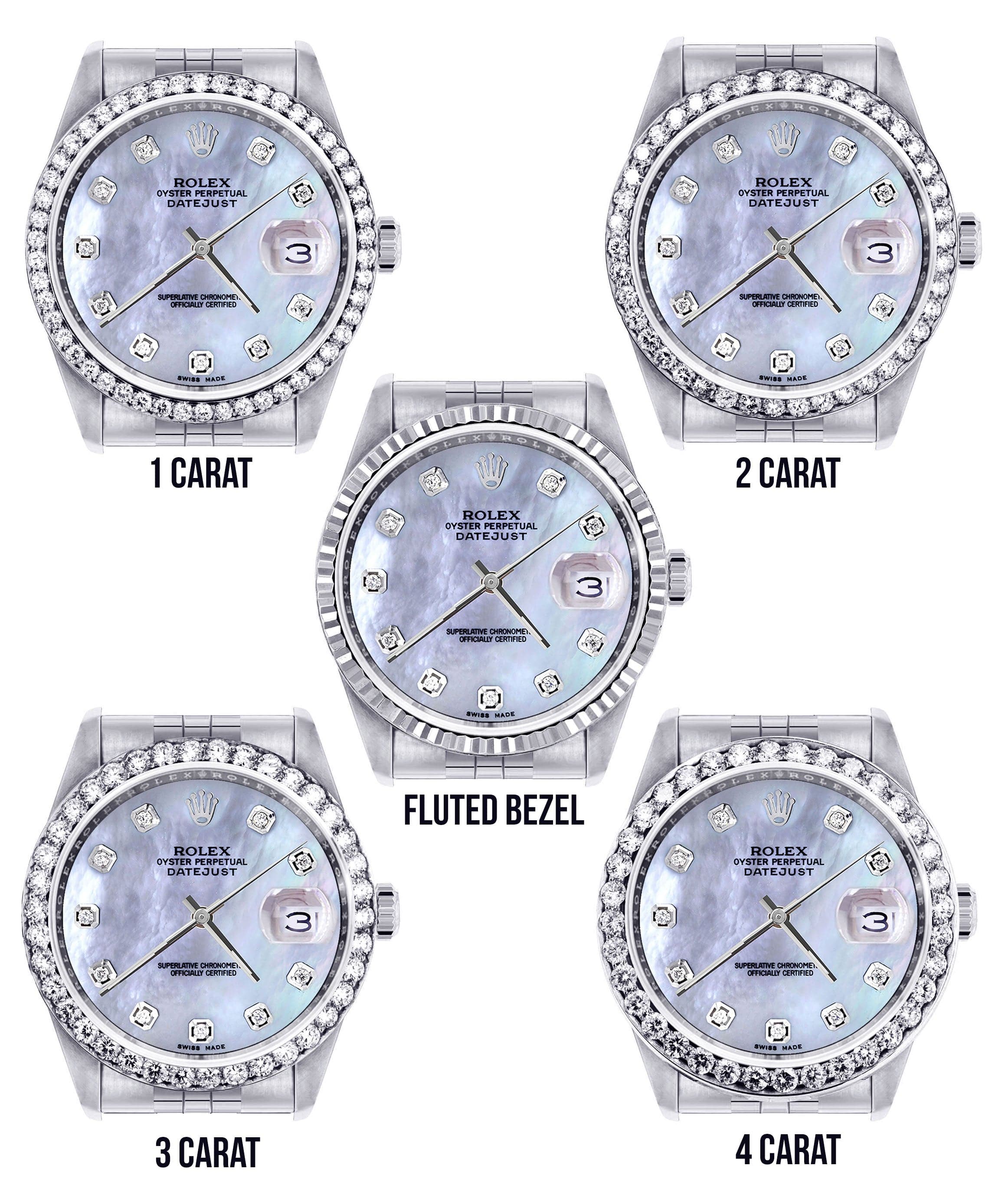 Mens Rolex Datejust Watch 16200 | 36Mm | Mother of Pearl Dial | Jubilee Band - Image 3