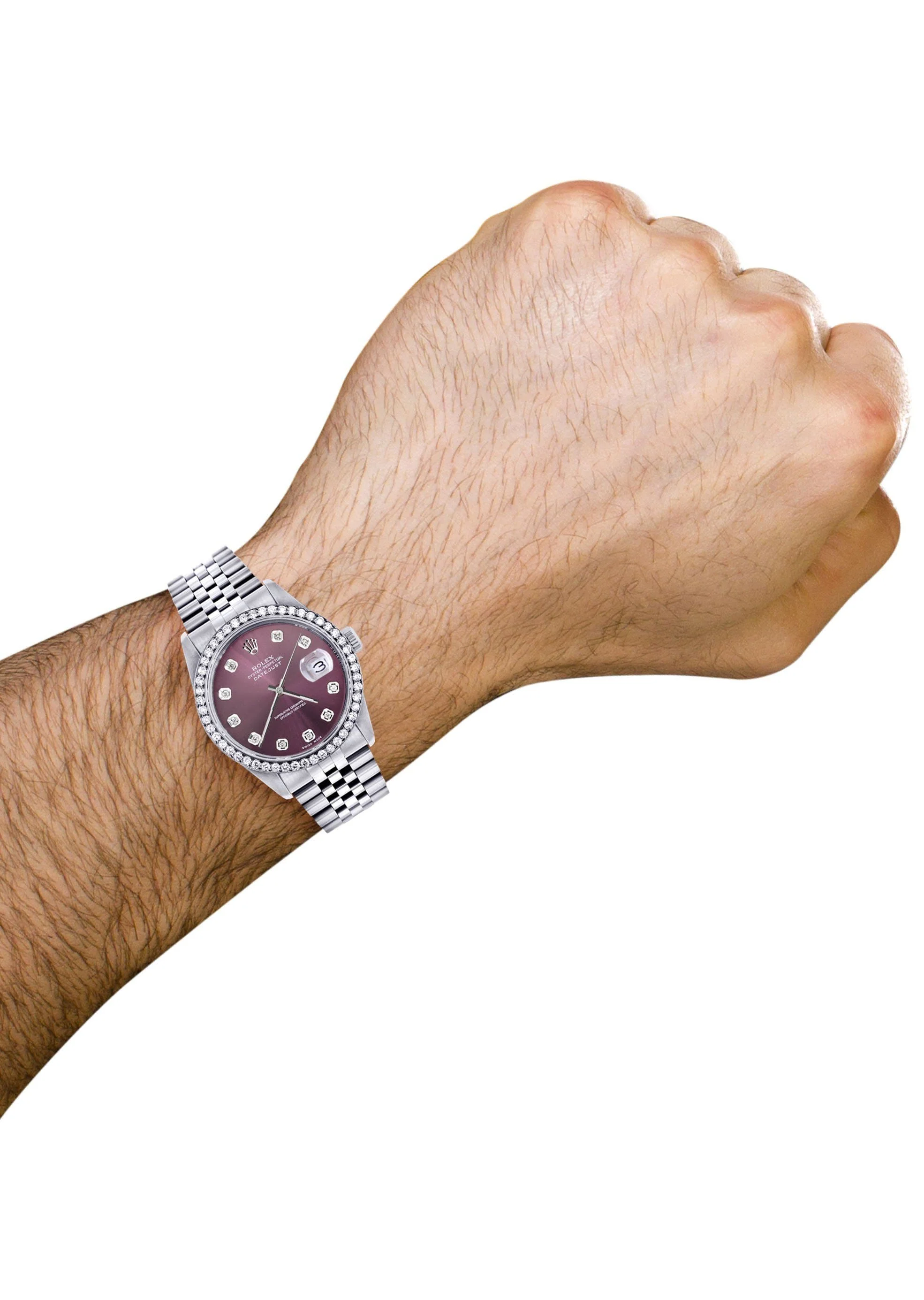 Mens Rolex Datejust Watch 16200 | 36Mm | Purple Dial | Jubilee Band - Image 4