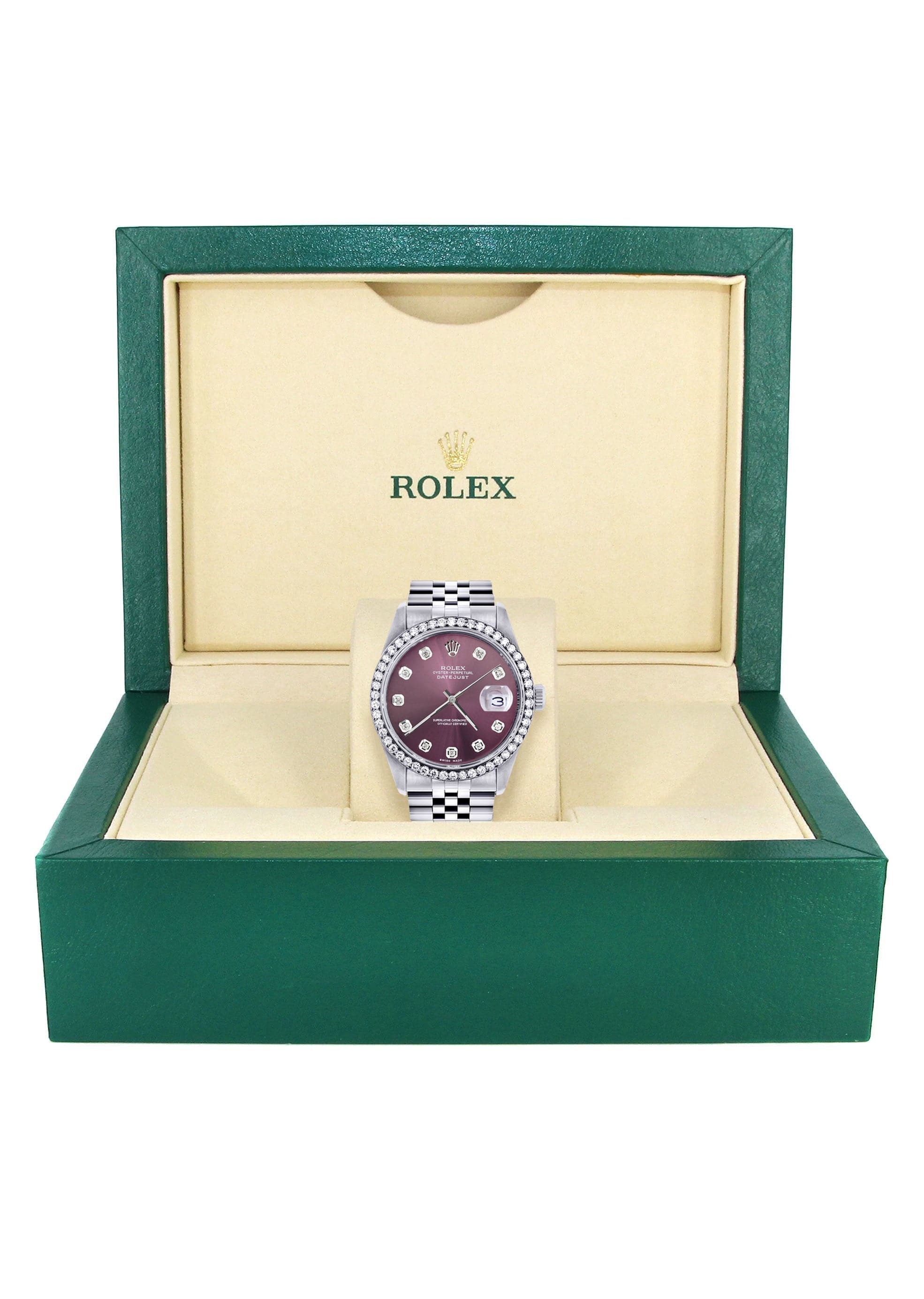 Mens Rolex Datejust Watch 16200 | 36Mm | Purple Dial | Jubilee Band - Image 7
