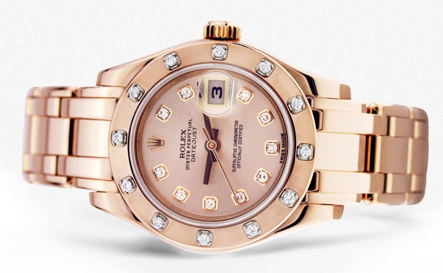 Rolex Pearlmaster Watch For Women | 18K Pink Gold | 34 Mm - Image 5