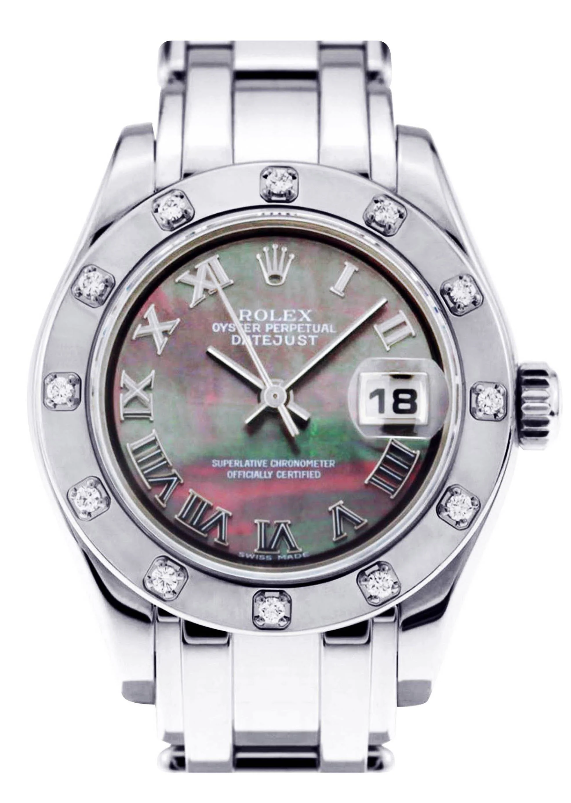 Rolex Pearlmaster Watch For Women | 18K White Gold | 29 Mm
