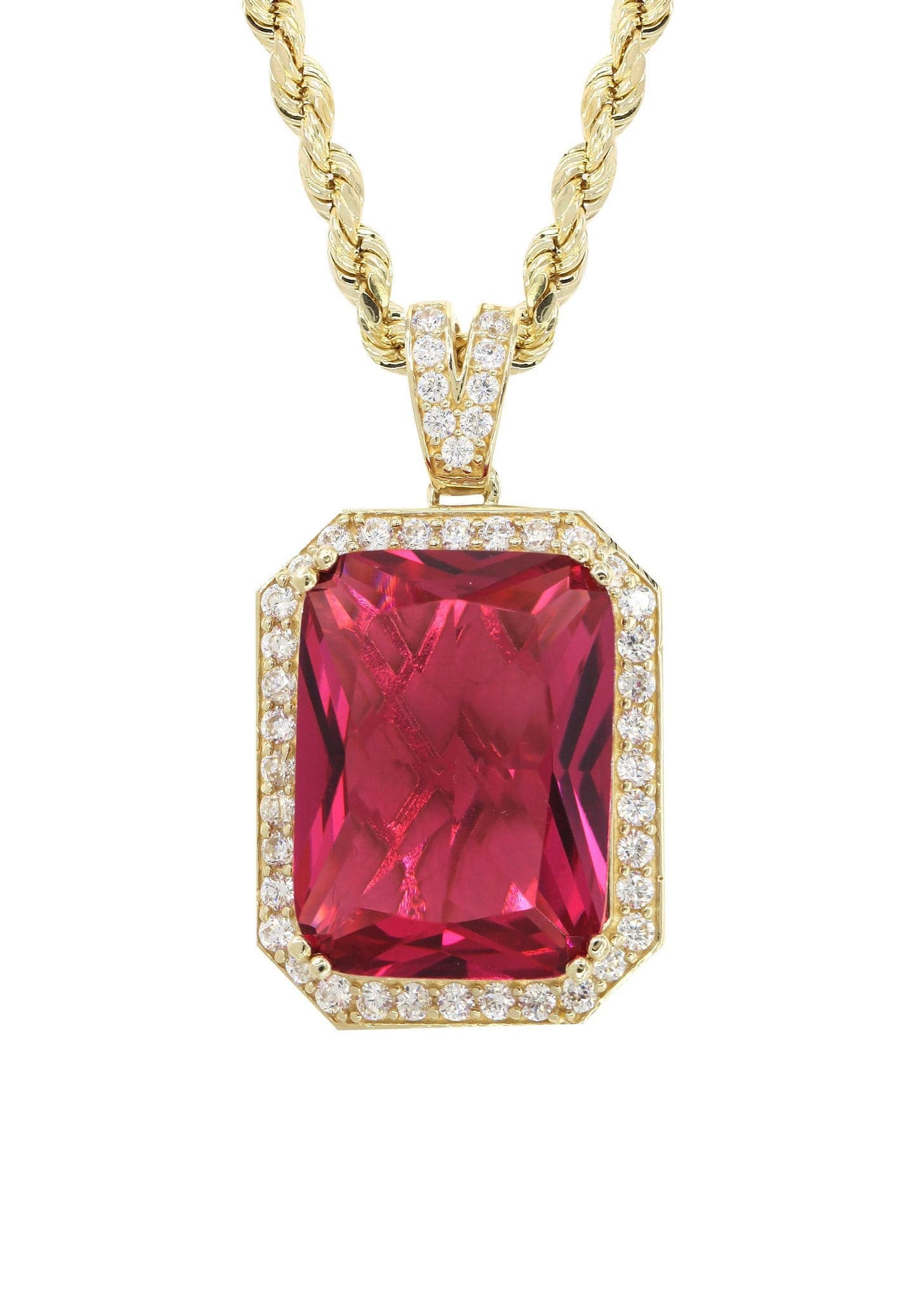 10K Yellow Gold Ruby Necklace | Appx. 22 Grams - Image 2