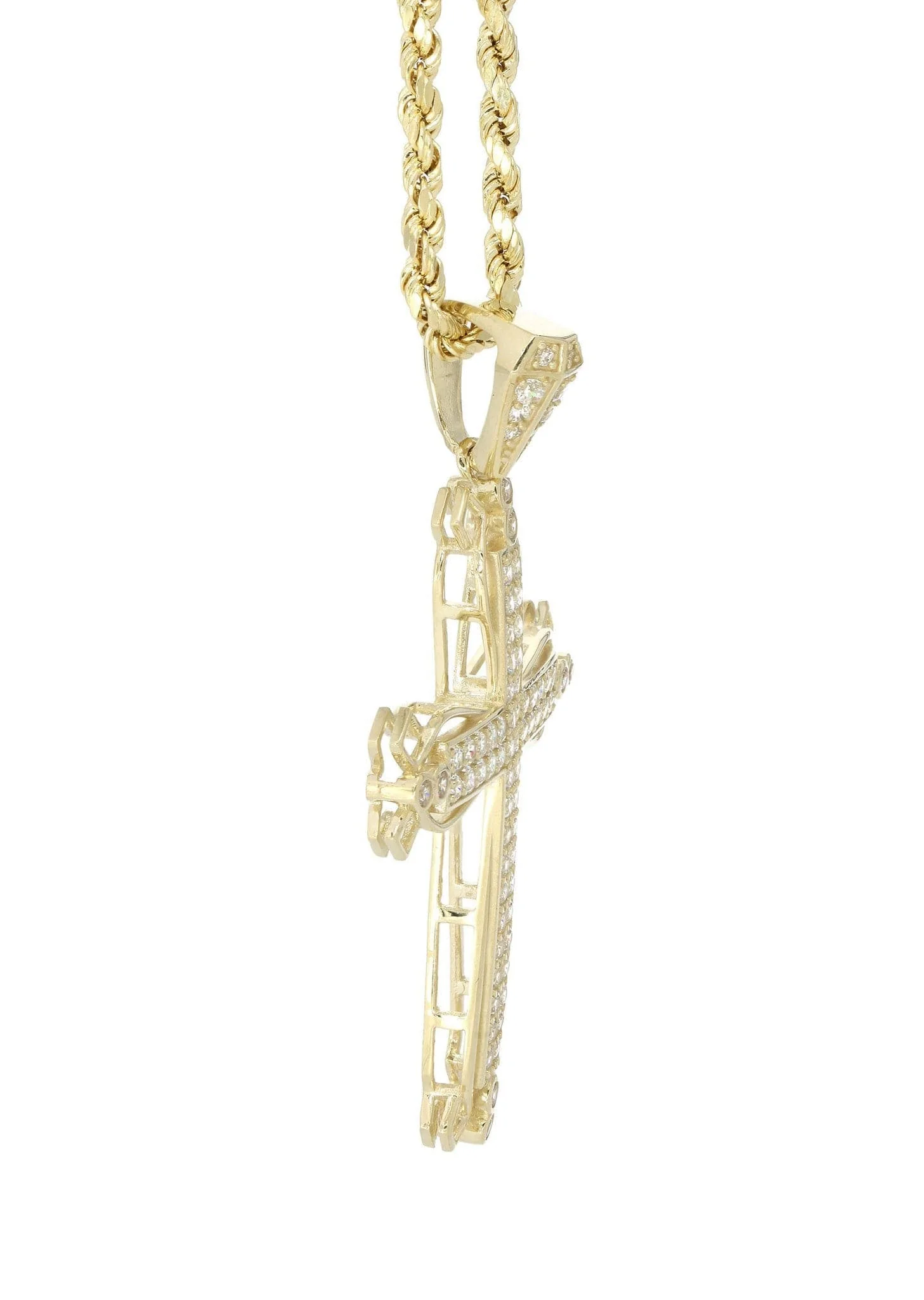 10K Yellow Gold Cross Necklace | Appx. 14.3 Grams - Image 4