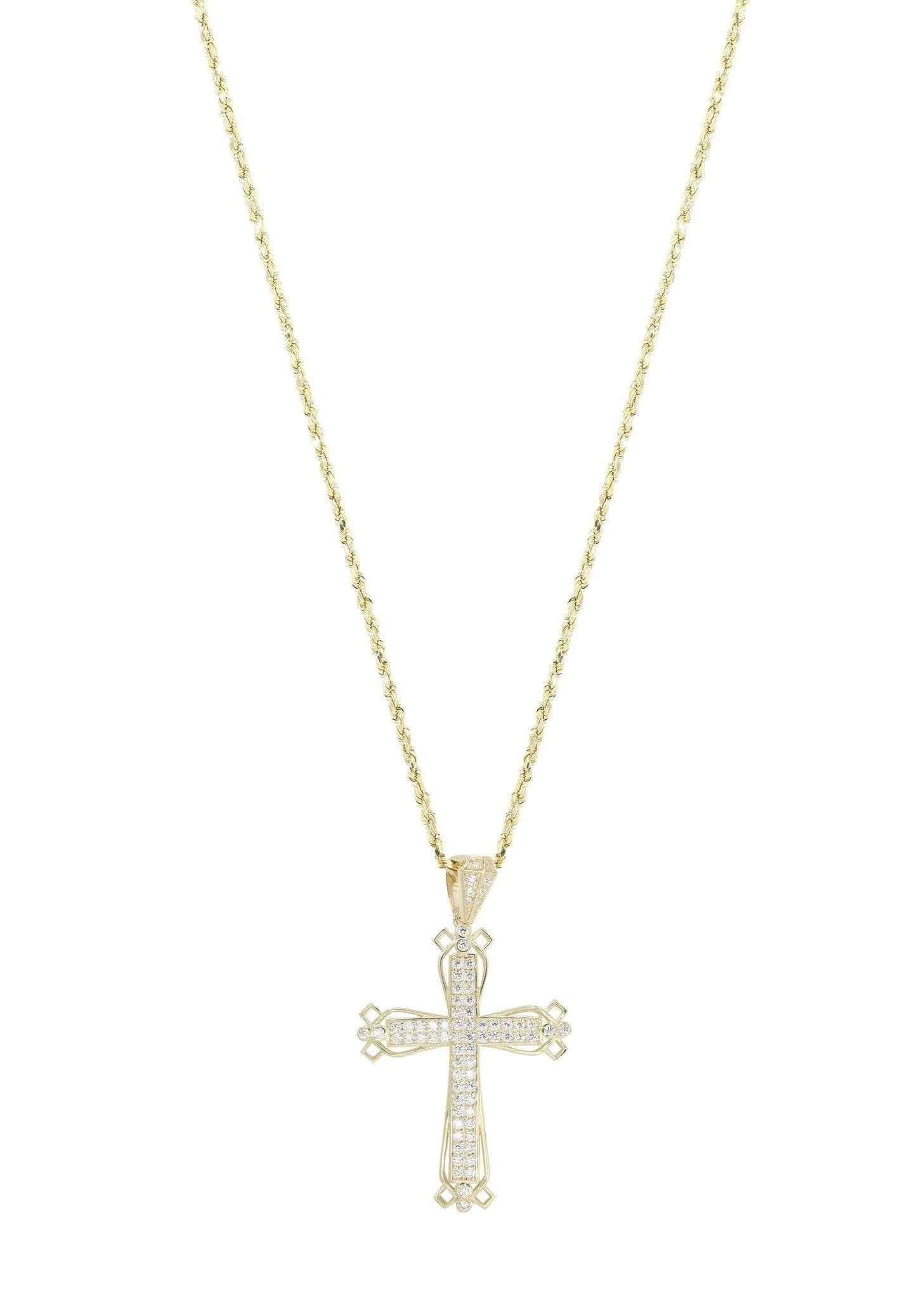 10K Yellow Gold Cross Necklace | Appx. 14.3 Grams - Image 5