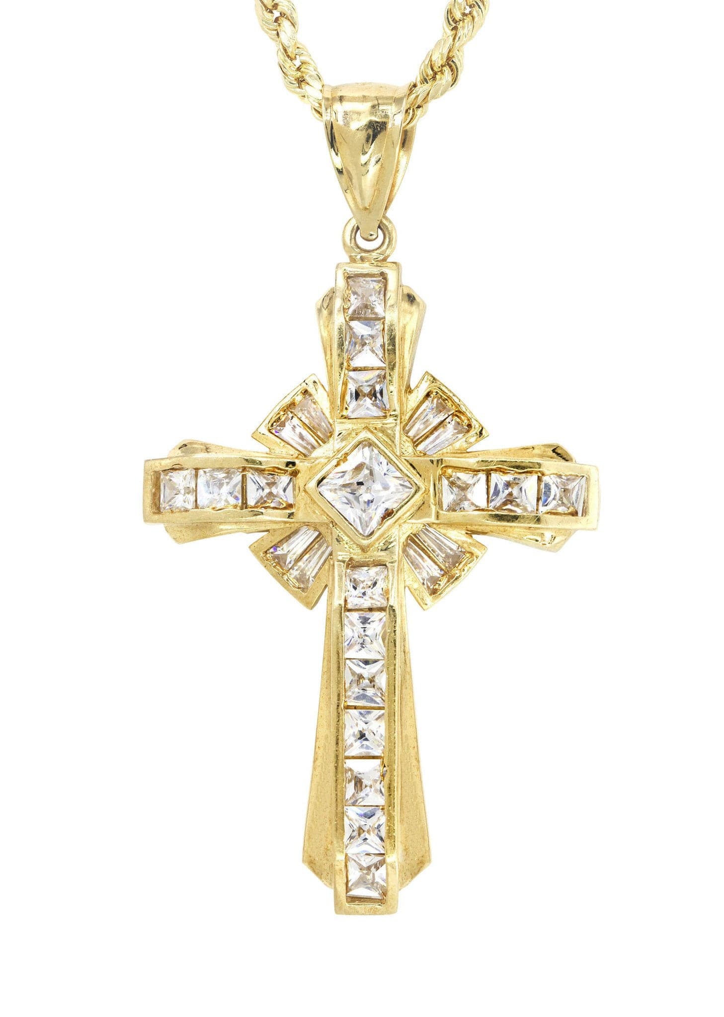 10K Yellow Gold Cross Necklace | Appx. 15.3 Grams - Image 2