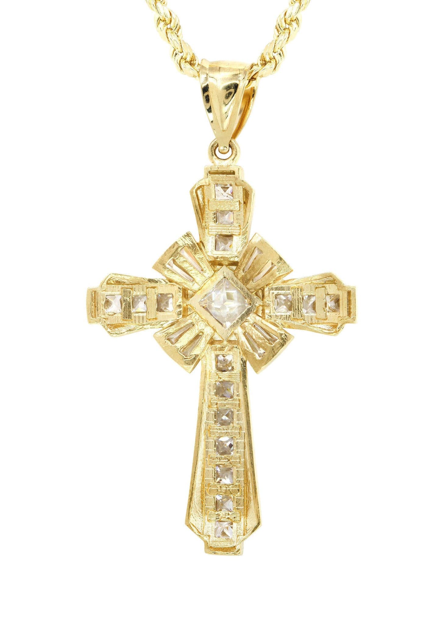 10K Yellow Gold Cross Necklace | Appx. 15.3 Grams - Image 4