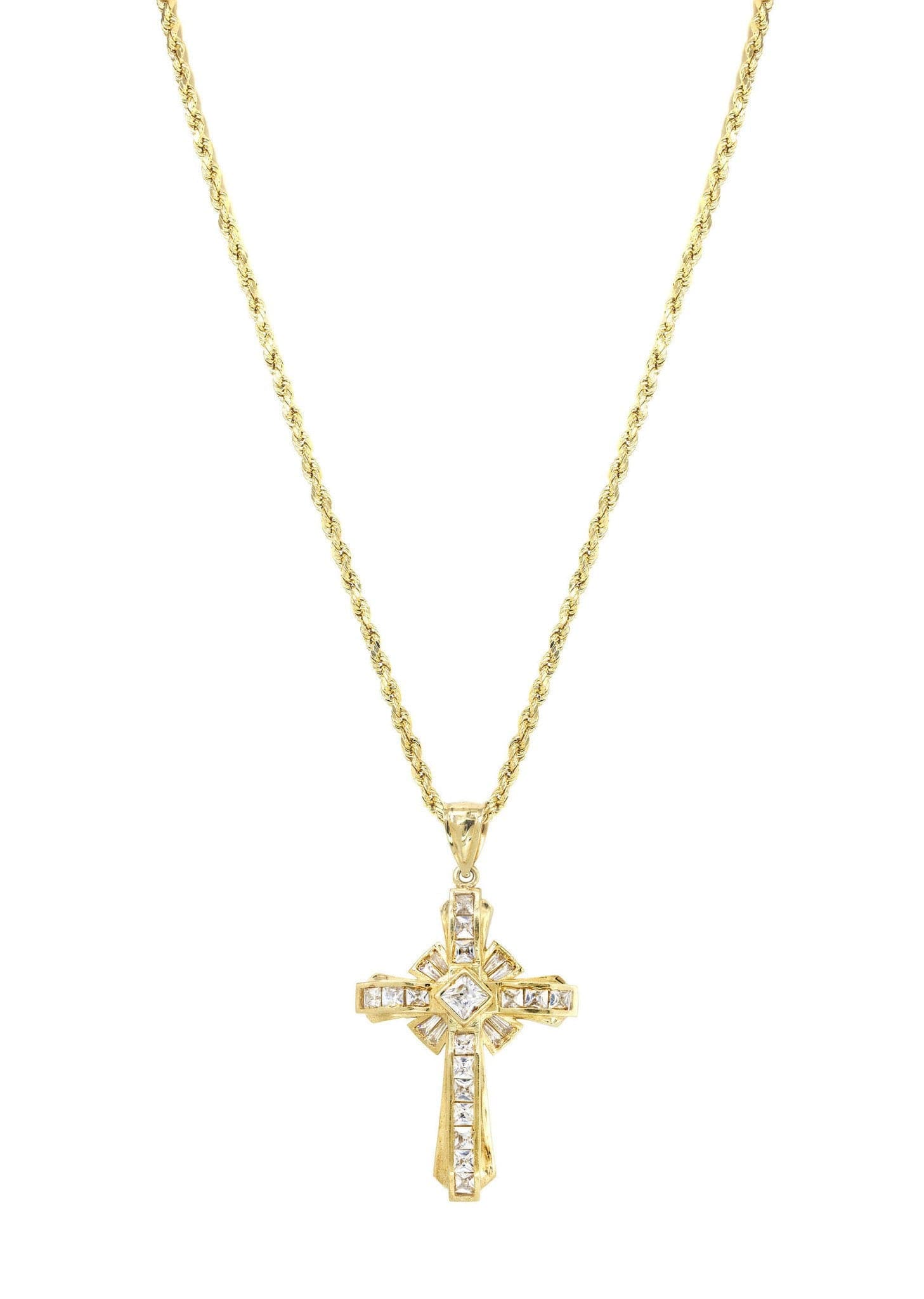 10K Yellow Gold Cross Necklace | Appx. 15.3 Grams - Image 6