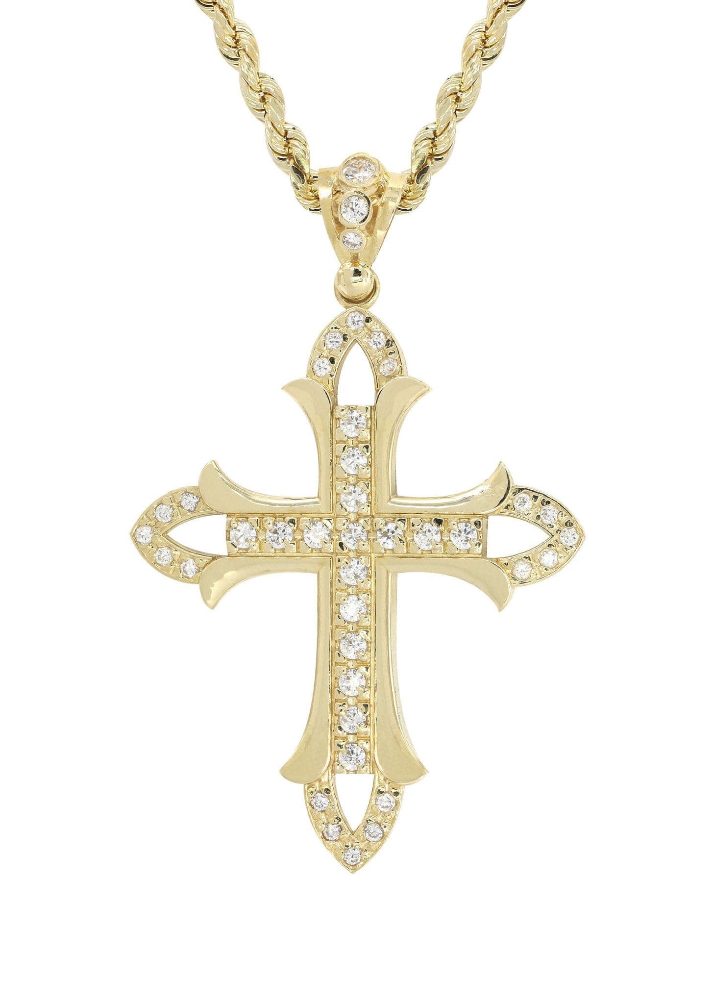 10K Yellow Gold Cross Necklace | Appx. 17.6 Grams - Image 2