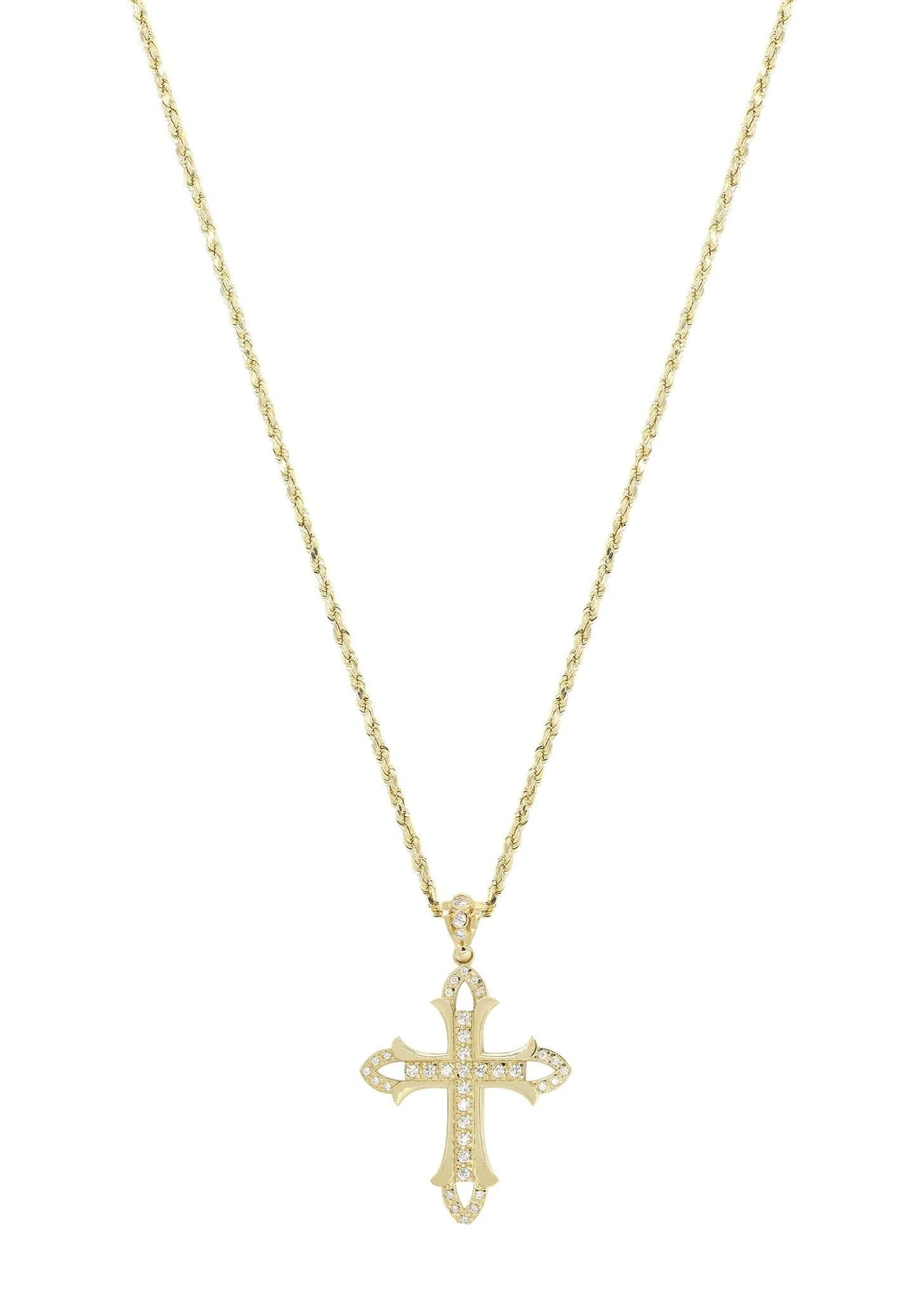 10K Yellow Gold Cross Necklace | Appx. 17.6 Grams - Image 5