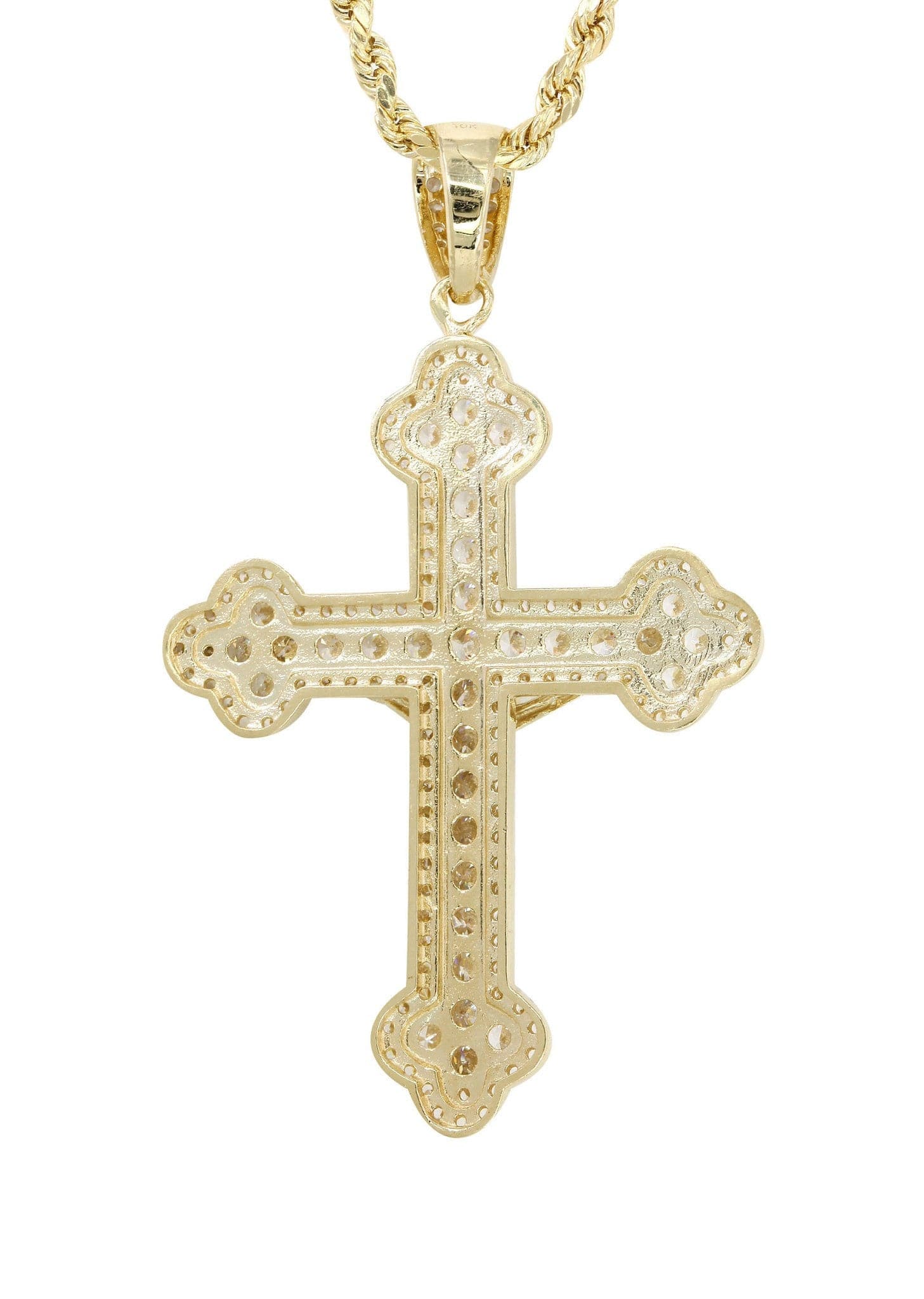 10K Yellow Gold Cross /Crucifix Necklace | Appx. 17.9 Grams - Image 4