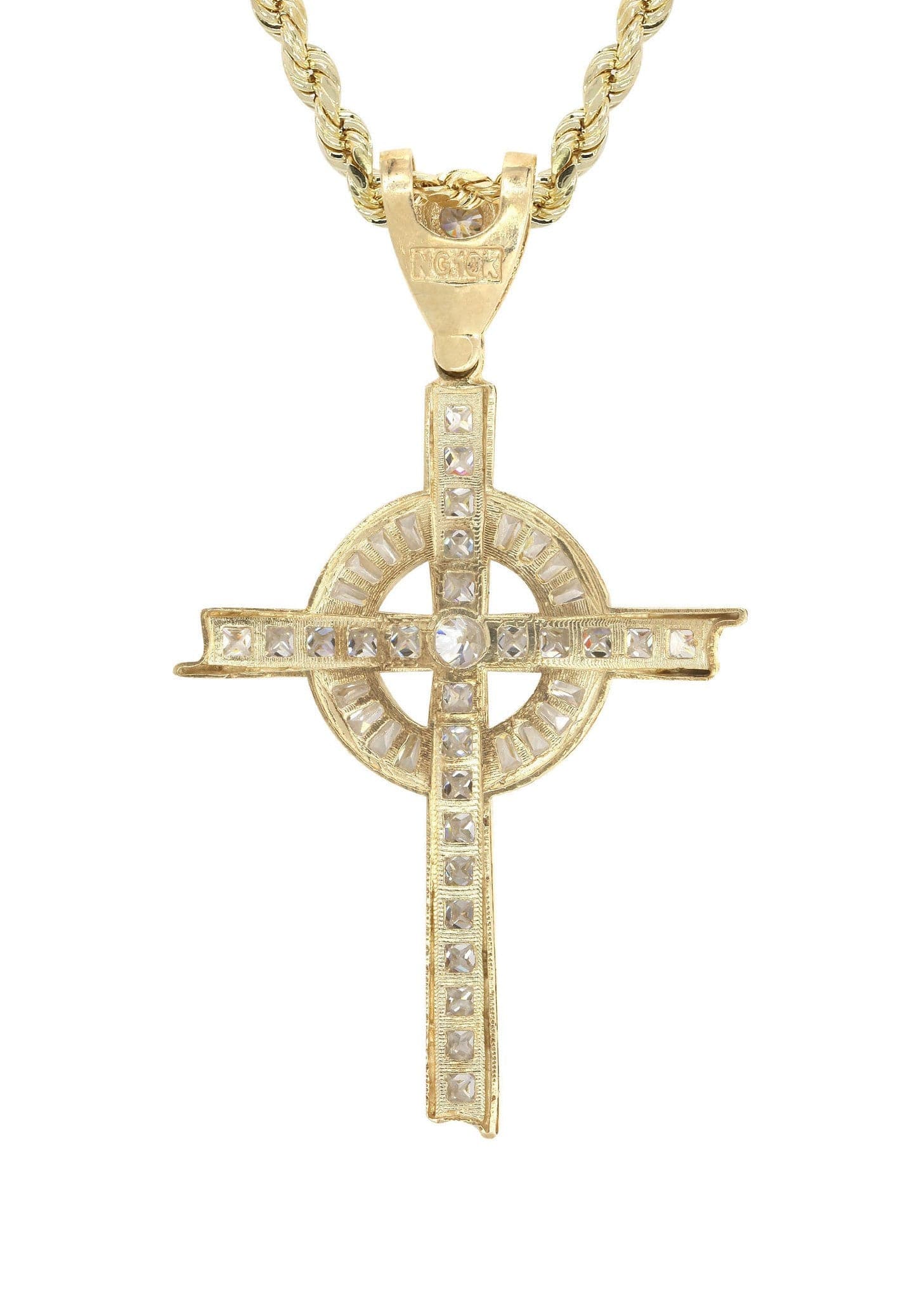 10K Yellow Gold Cross Necklace | Appx. 18.3 Grams - Image 4