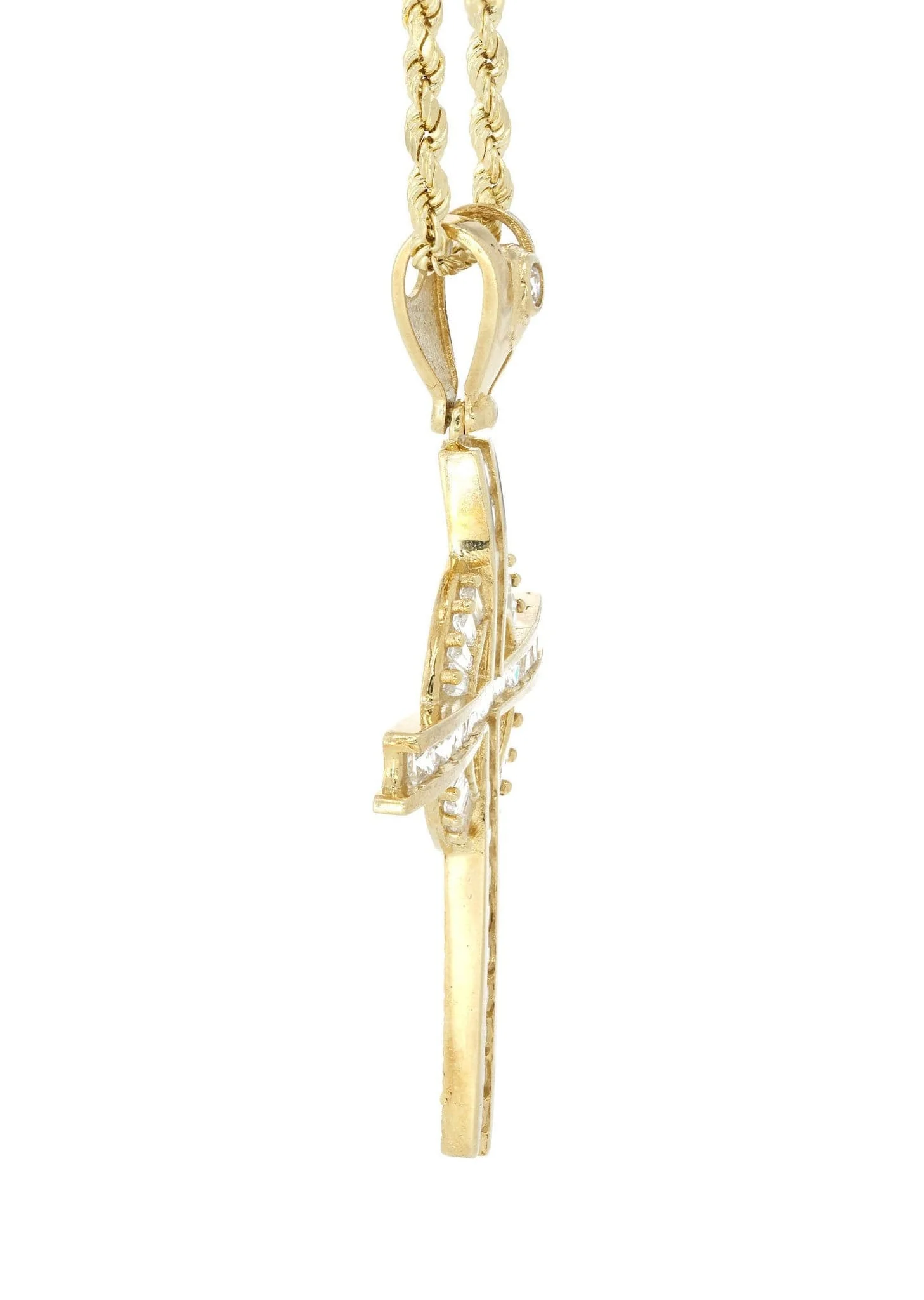 10K Yellow Gold Cross Necklace | Appx. 18.3 Grams - Image 5