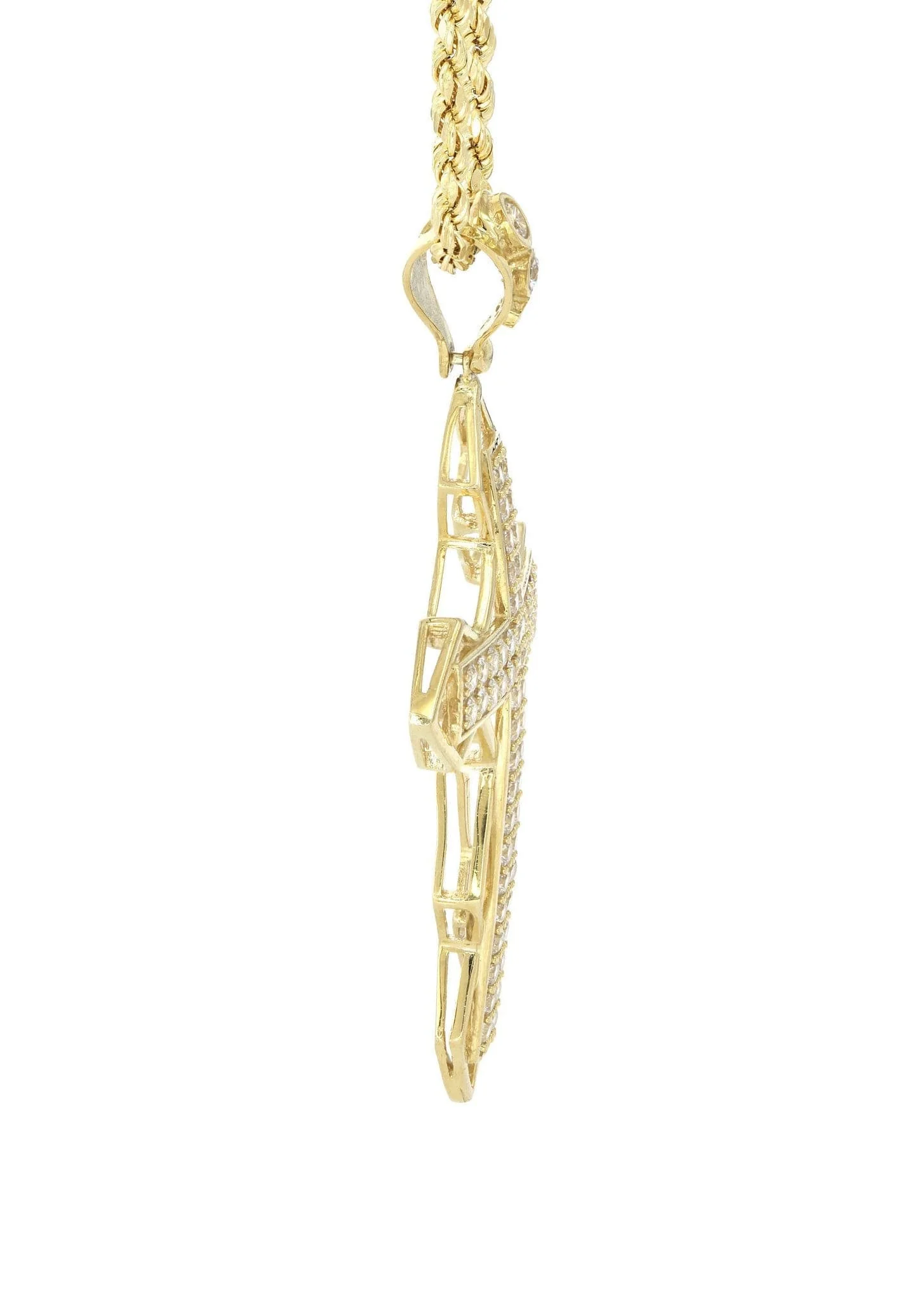 10K Yellow Gold Cross Necklace | Appx. 21.2 Grams - Image 4