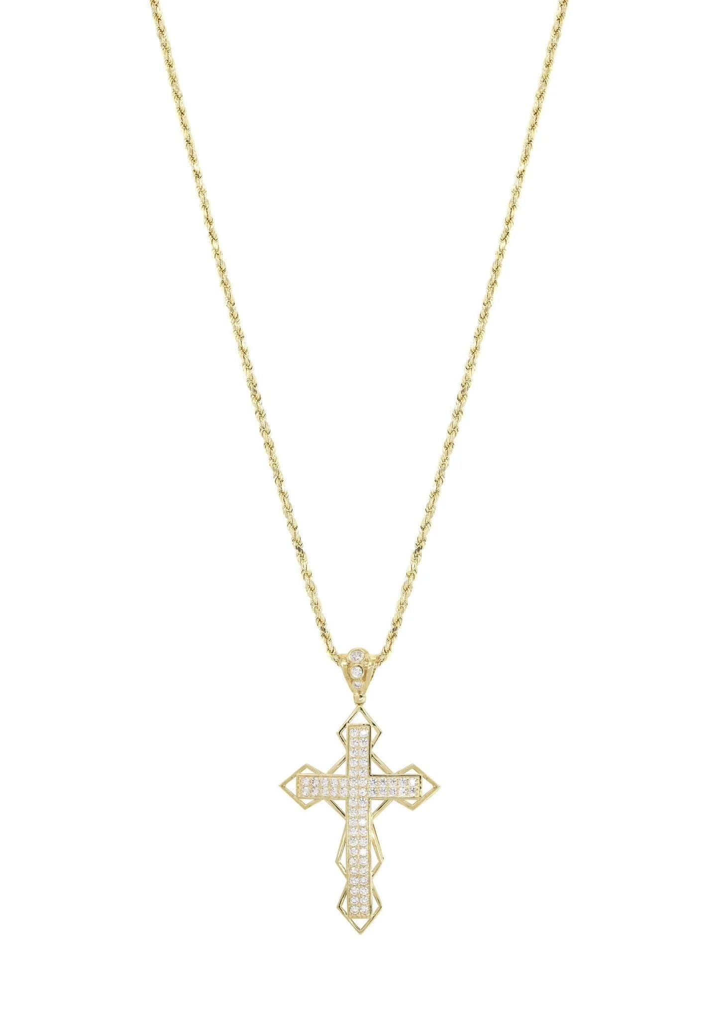 10K Yellow Gold Cross Necklace | Appx. 21.2 Grams - Image 5