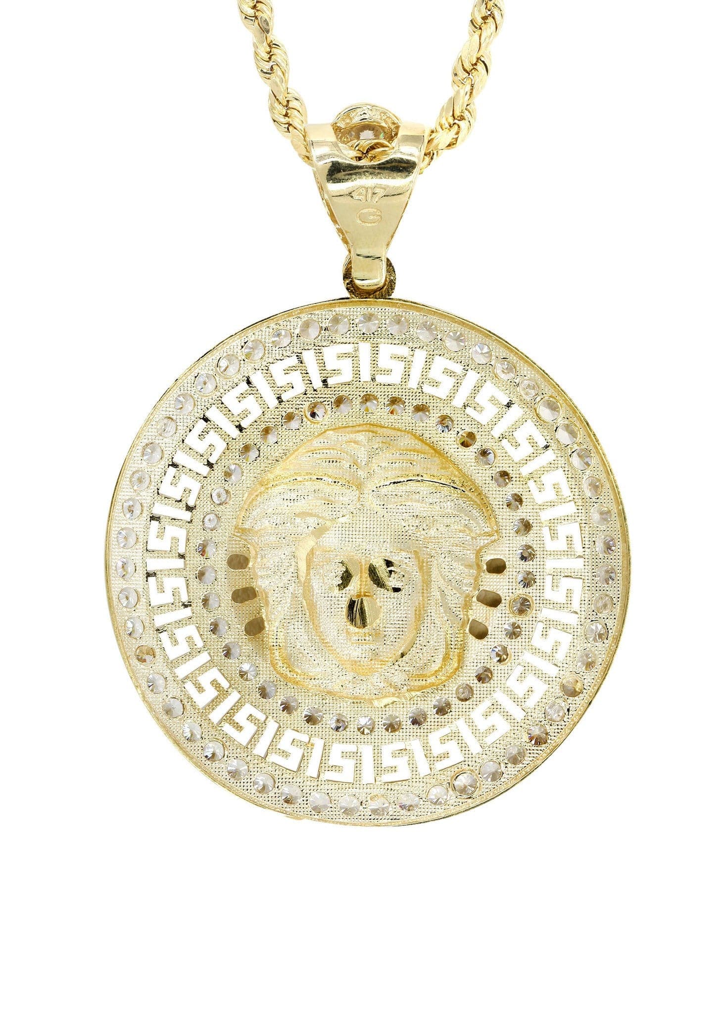 10K Yellow Gold Medusa Style Necklace | Appx. 14.4 Grams - Image 4