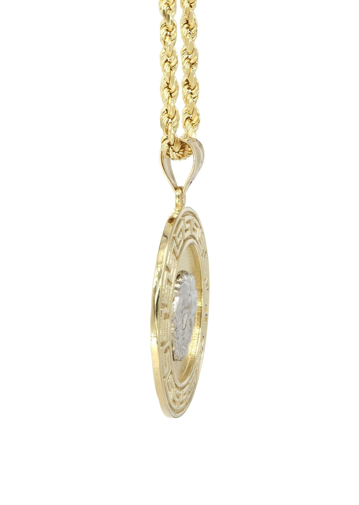 10K Yellow Gold Medusa Style Necklace | Appx. 14 Grams - Image 4