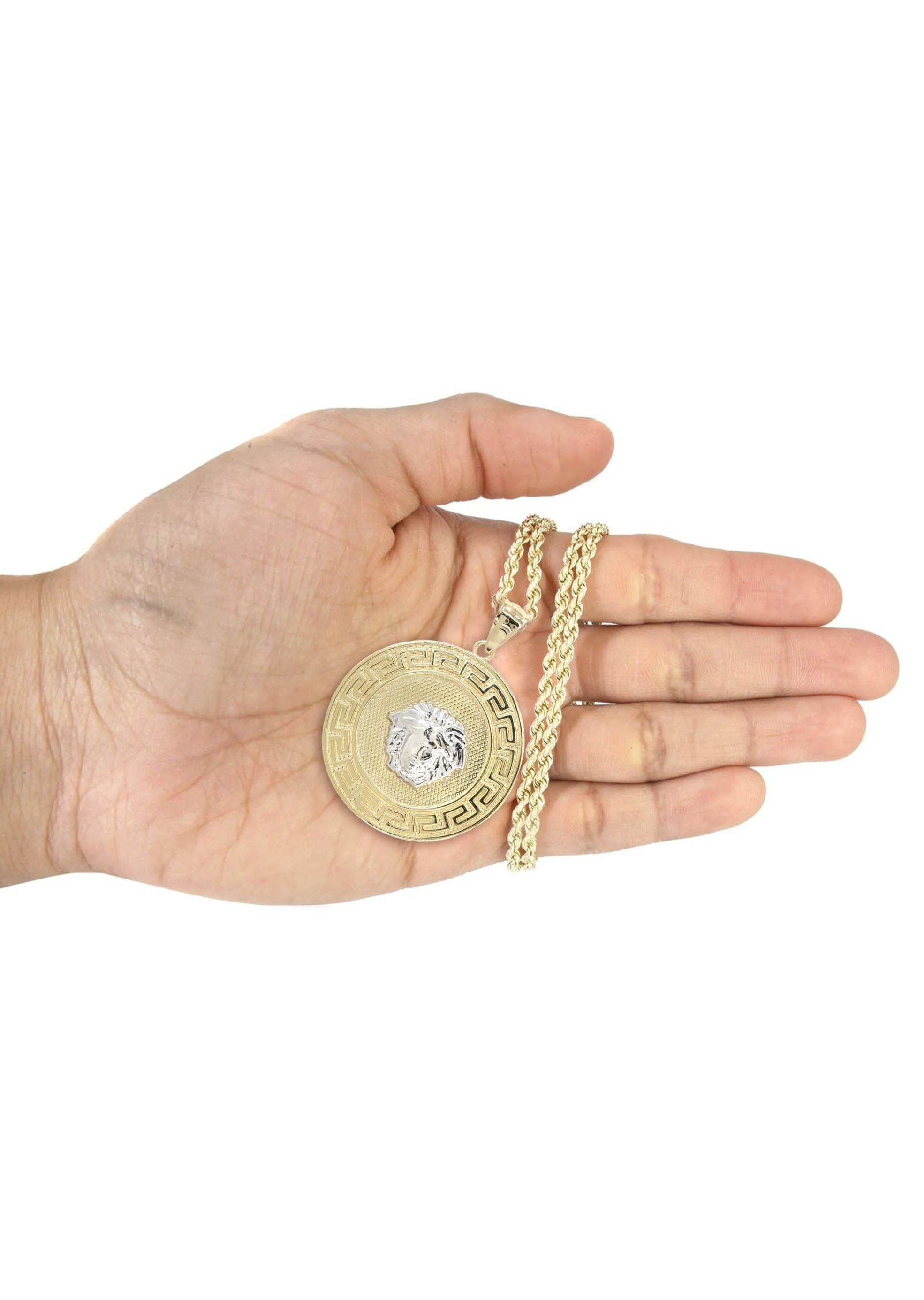 10K Yellow Gold Medusa Style Necklace | Appx. 14 Grams - Image 6