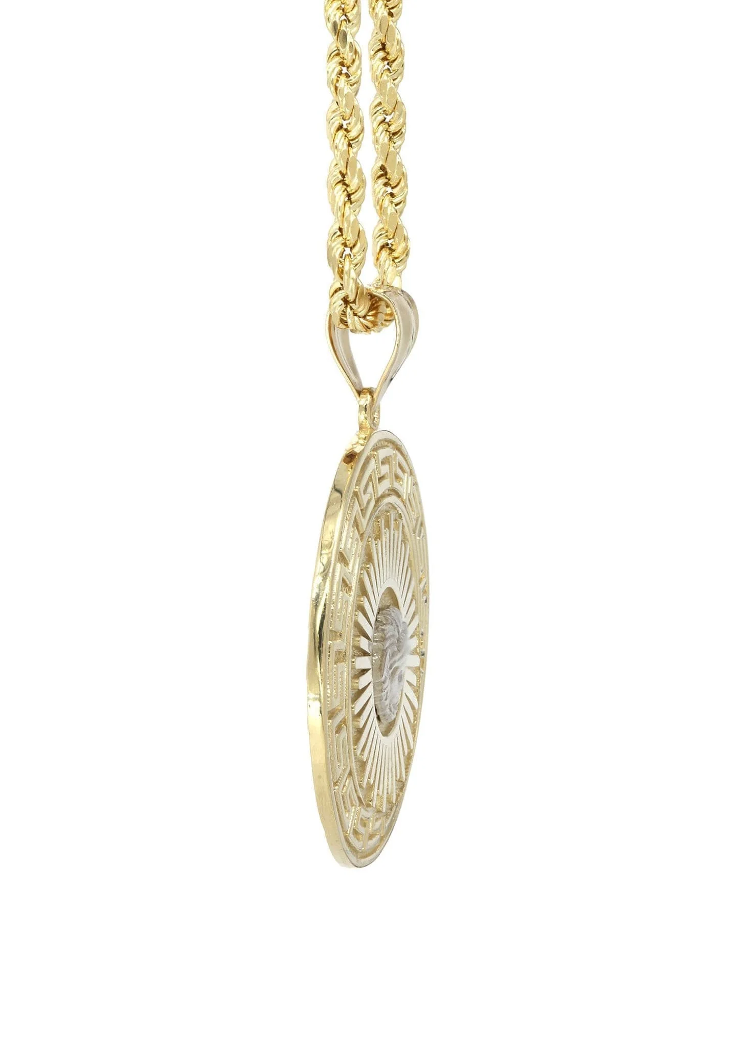 10K Yellow Gold Medusa Style Necklace | Appx. 18.4 Grams - Image 4