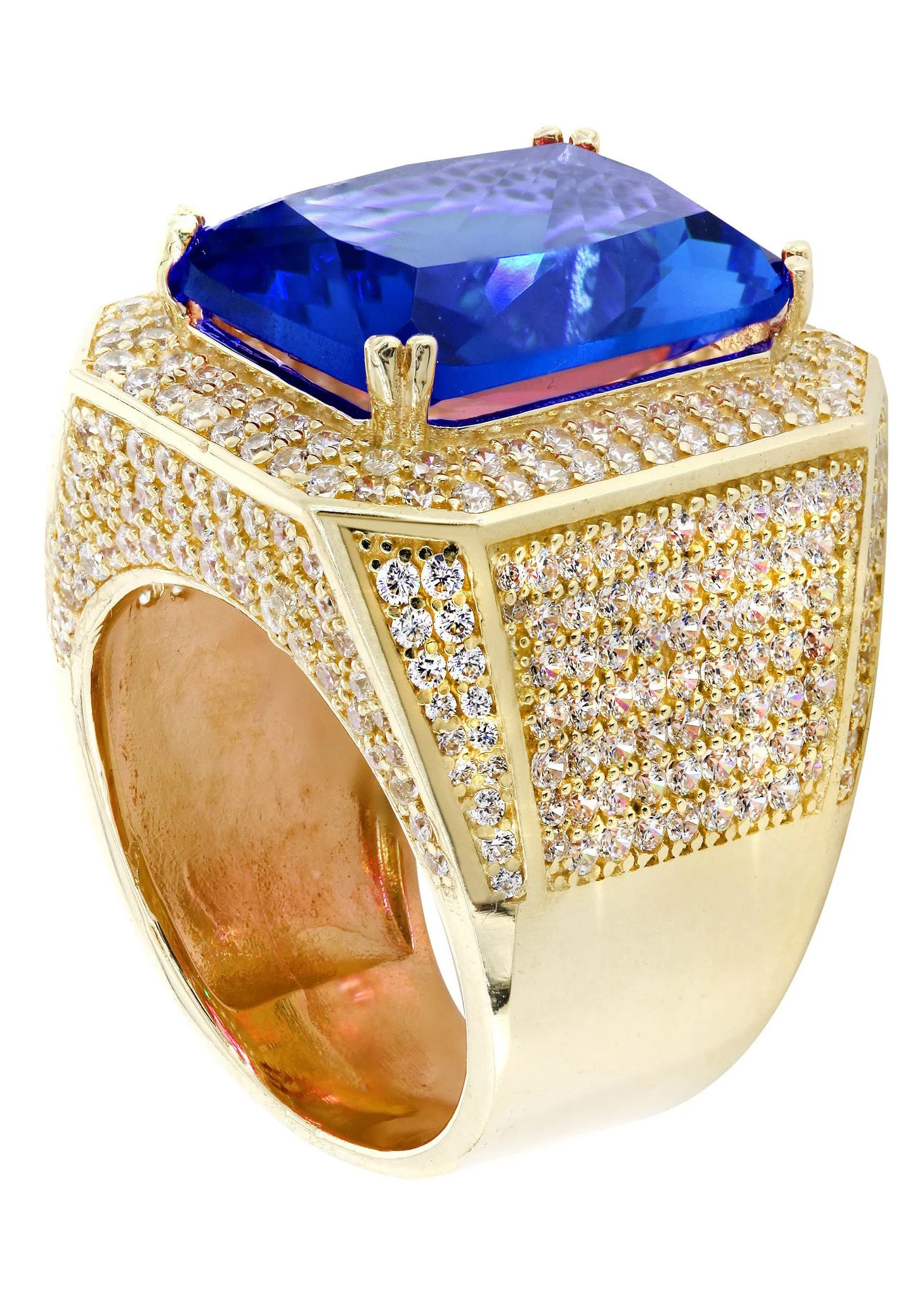 Sapphire 10K Gold Mens Ring | 20.7 Grams - Image 3