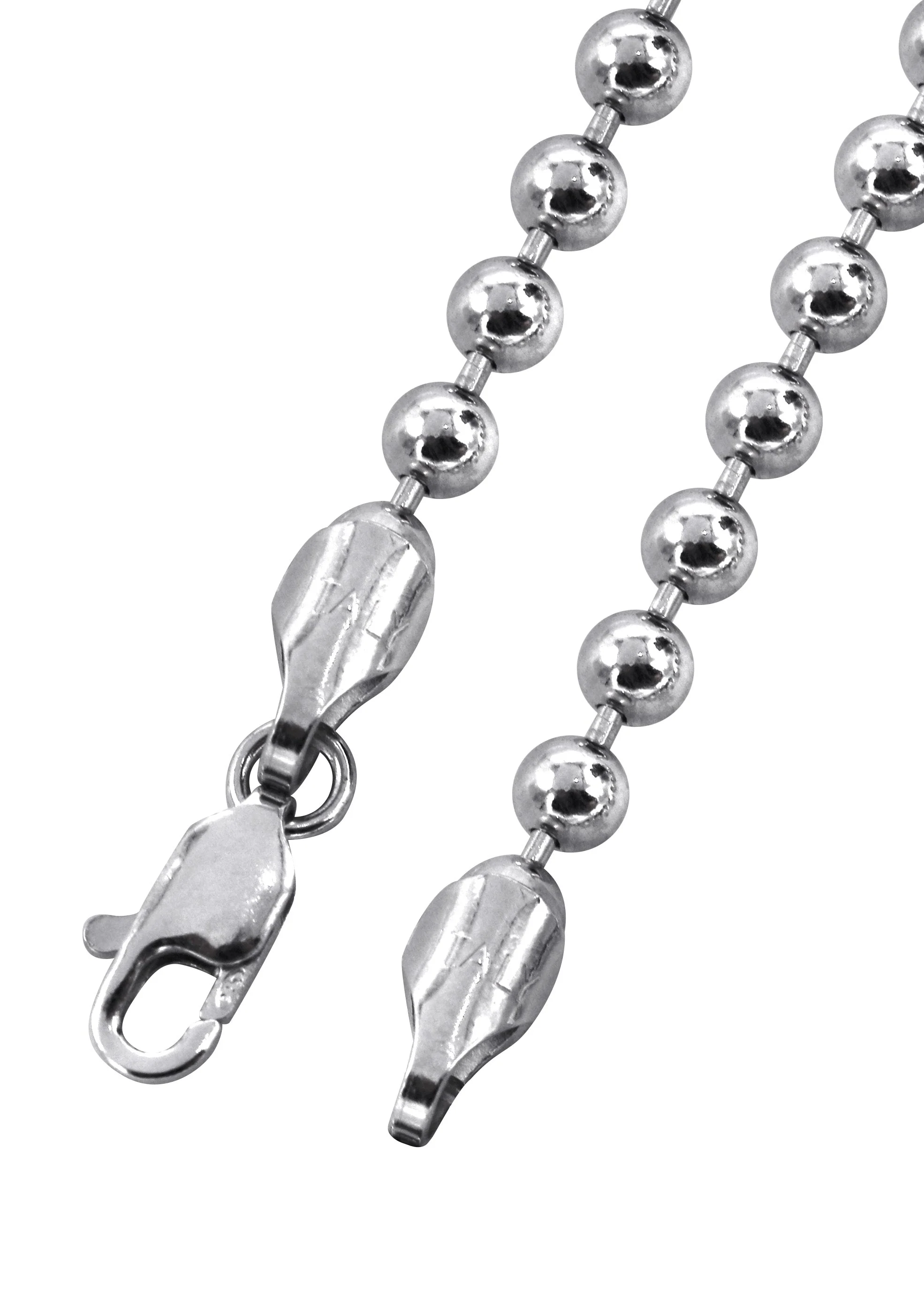 Silver Chain - Mens White Chain Ball/Bead Chain - Image 4