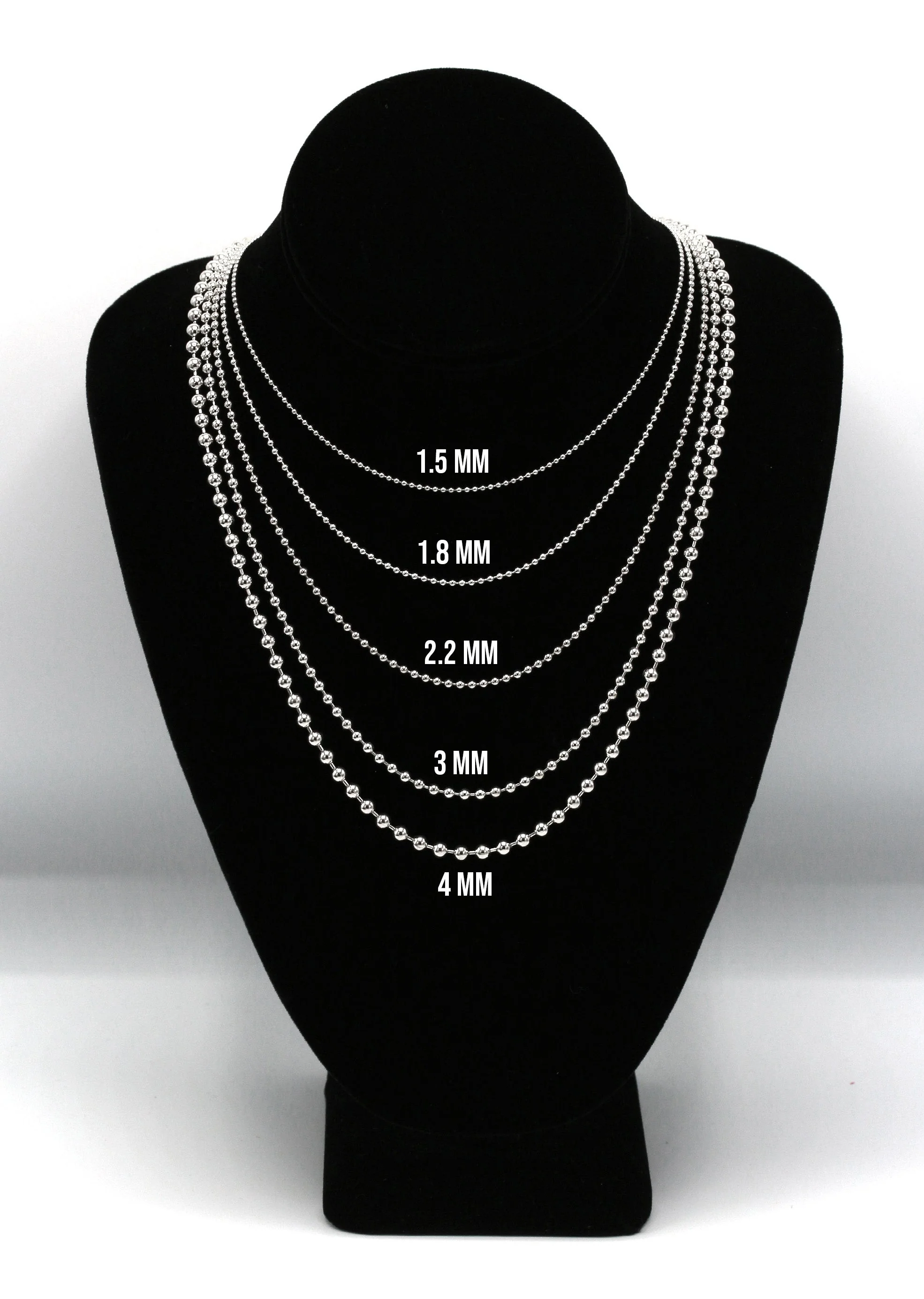Silver Chain - Mens White Chain Ball/Bead Chain - Image 5